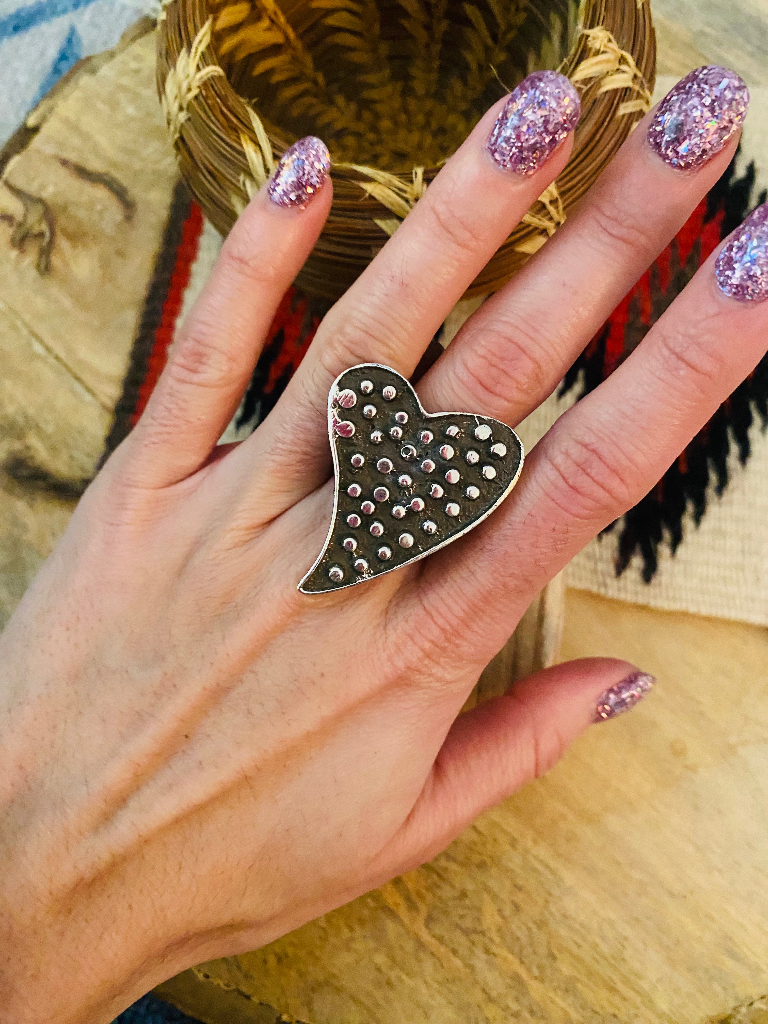 Handcrafted Sterling Silver Heart Ring