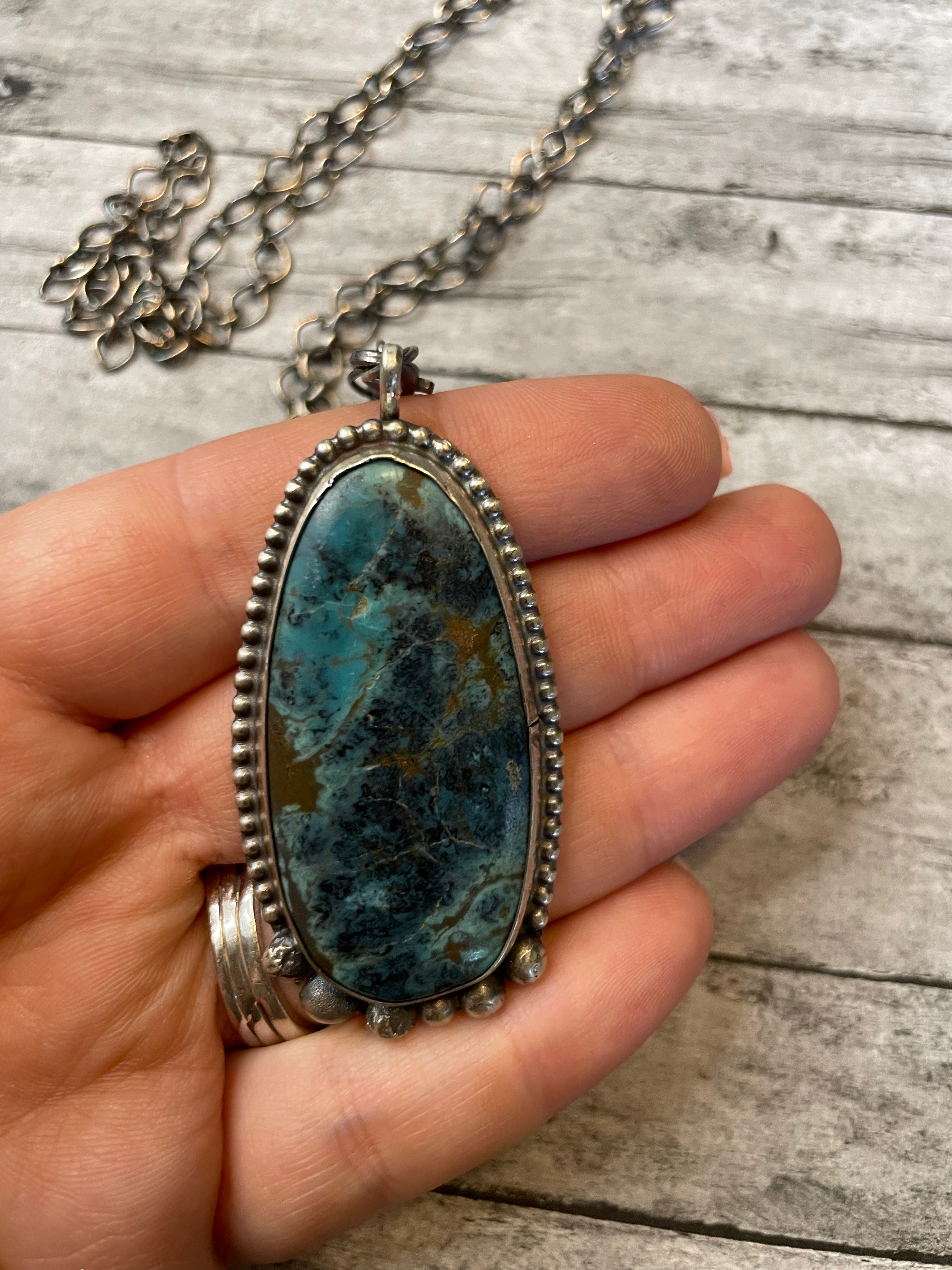 Navajo Turquoise And Sterling Silver Necklace