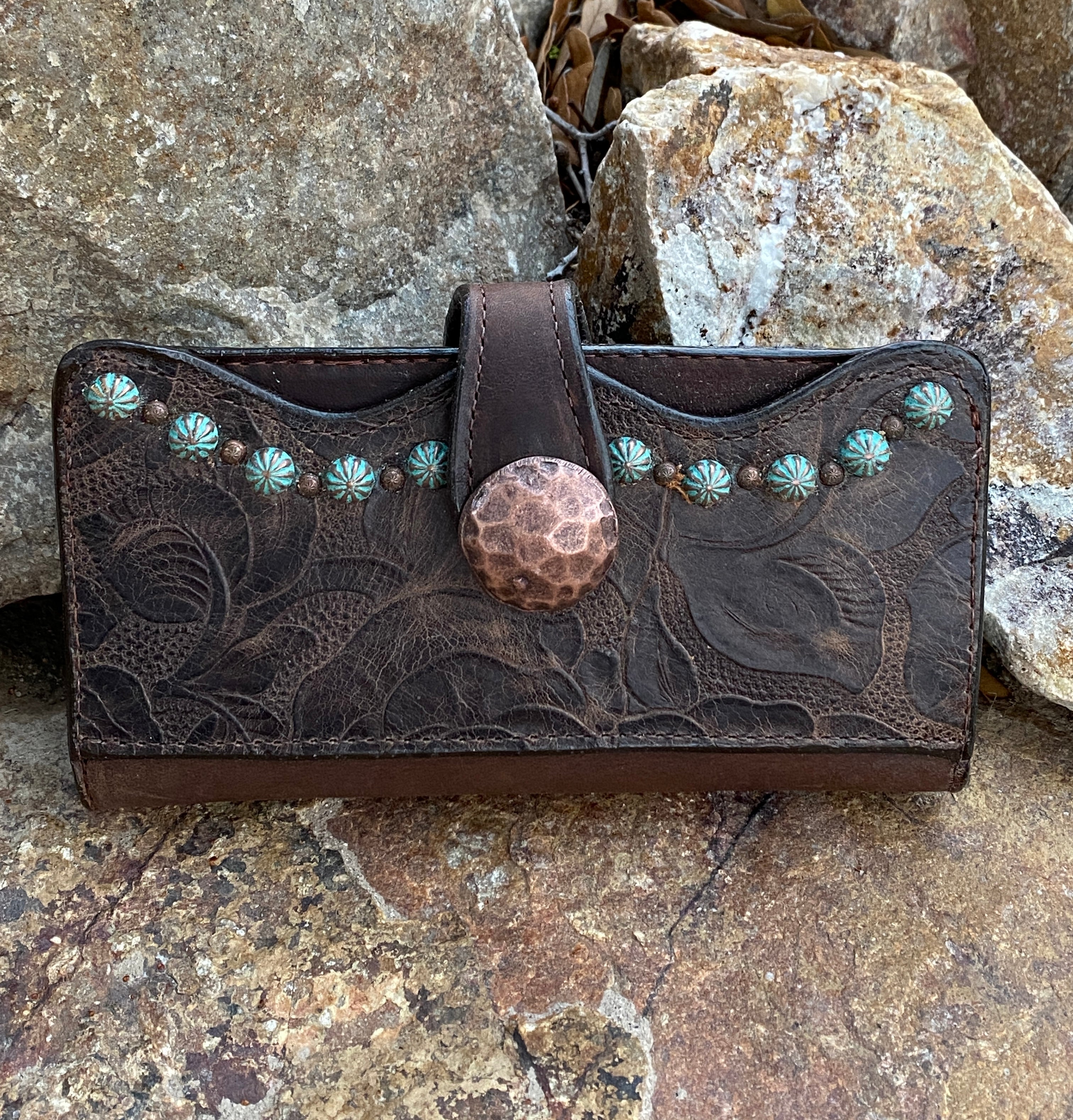 Vintage Rose Leather Wallet