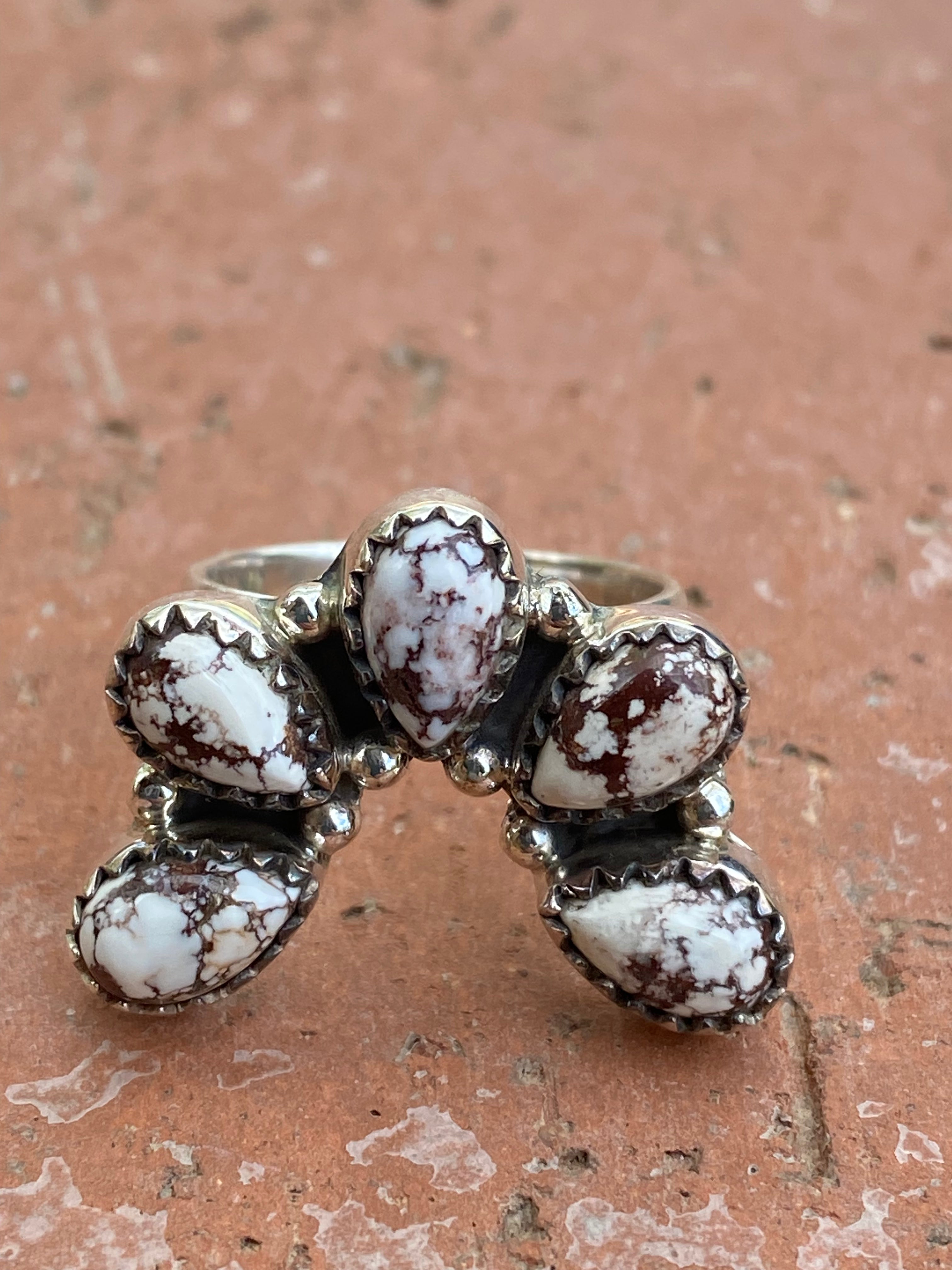 Wild Horse & Sterling Silver Diamond Wrap Ring