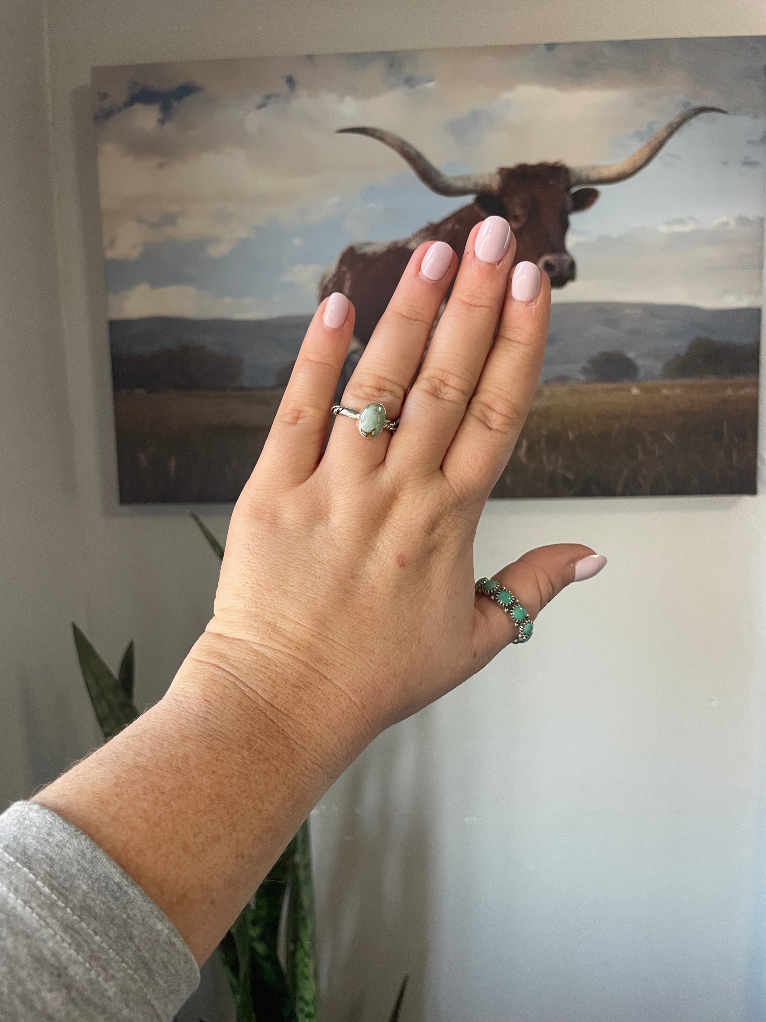 Handcrafted Golden Hills Turquoise and Sterling Silver Rings