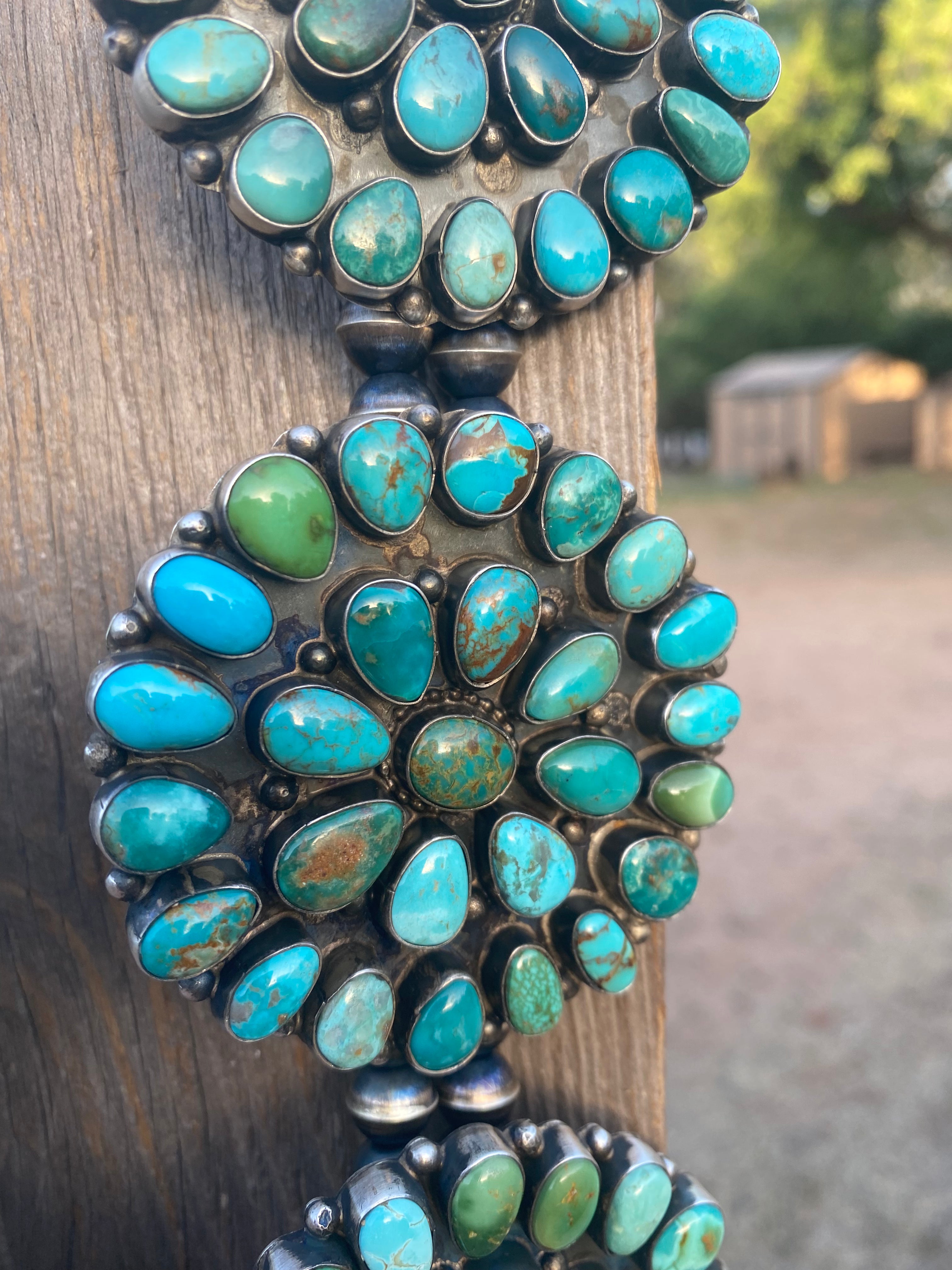 Handcrafted Ella Peters Royston Turquoise Statement Necklace Set
