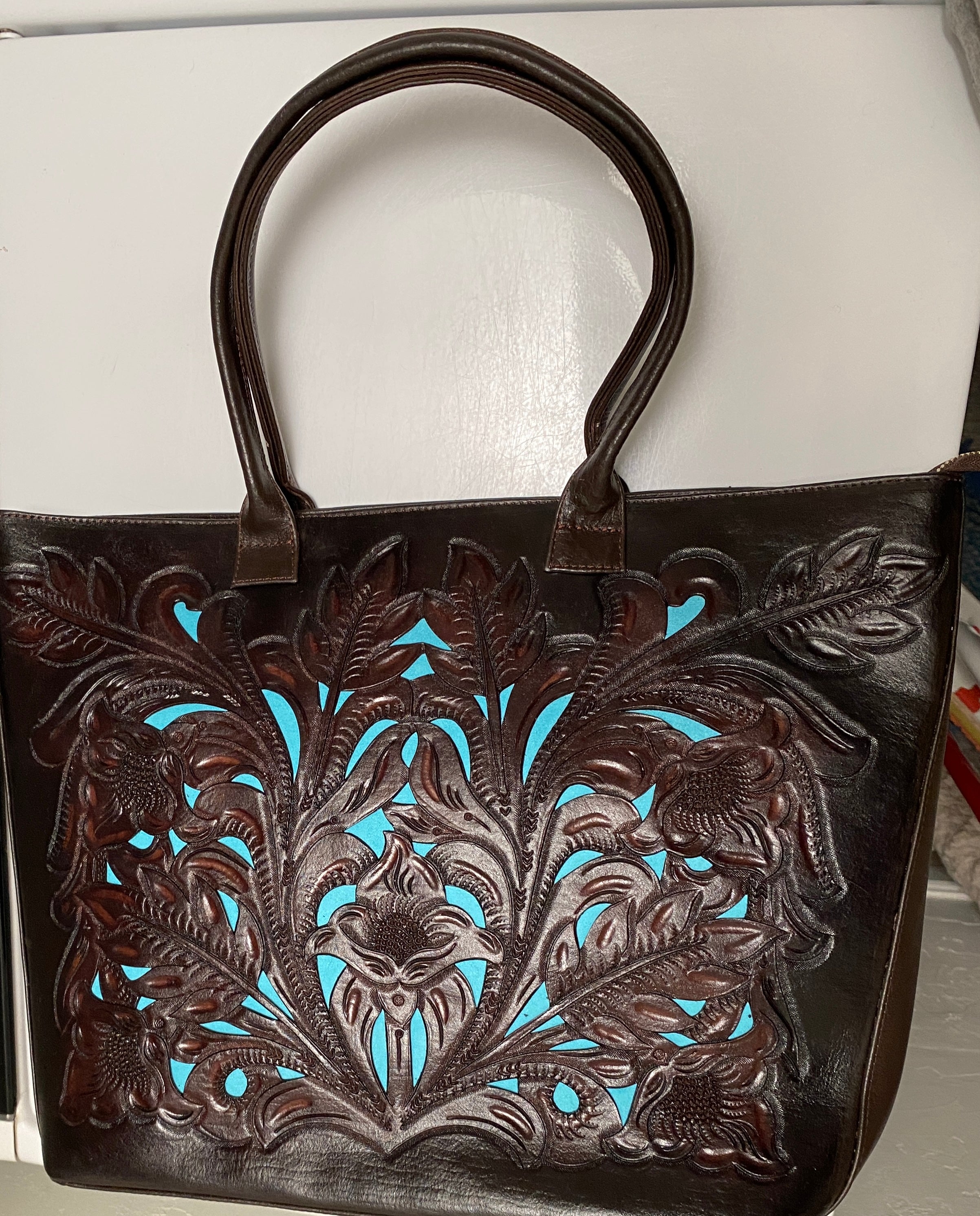 Rodeo Tooled Shopper Leather Purse Bag