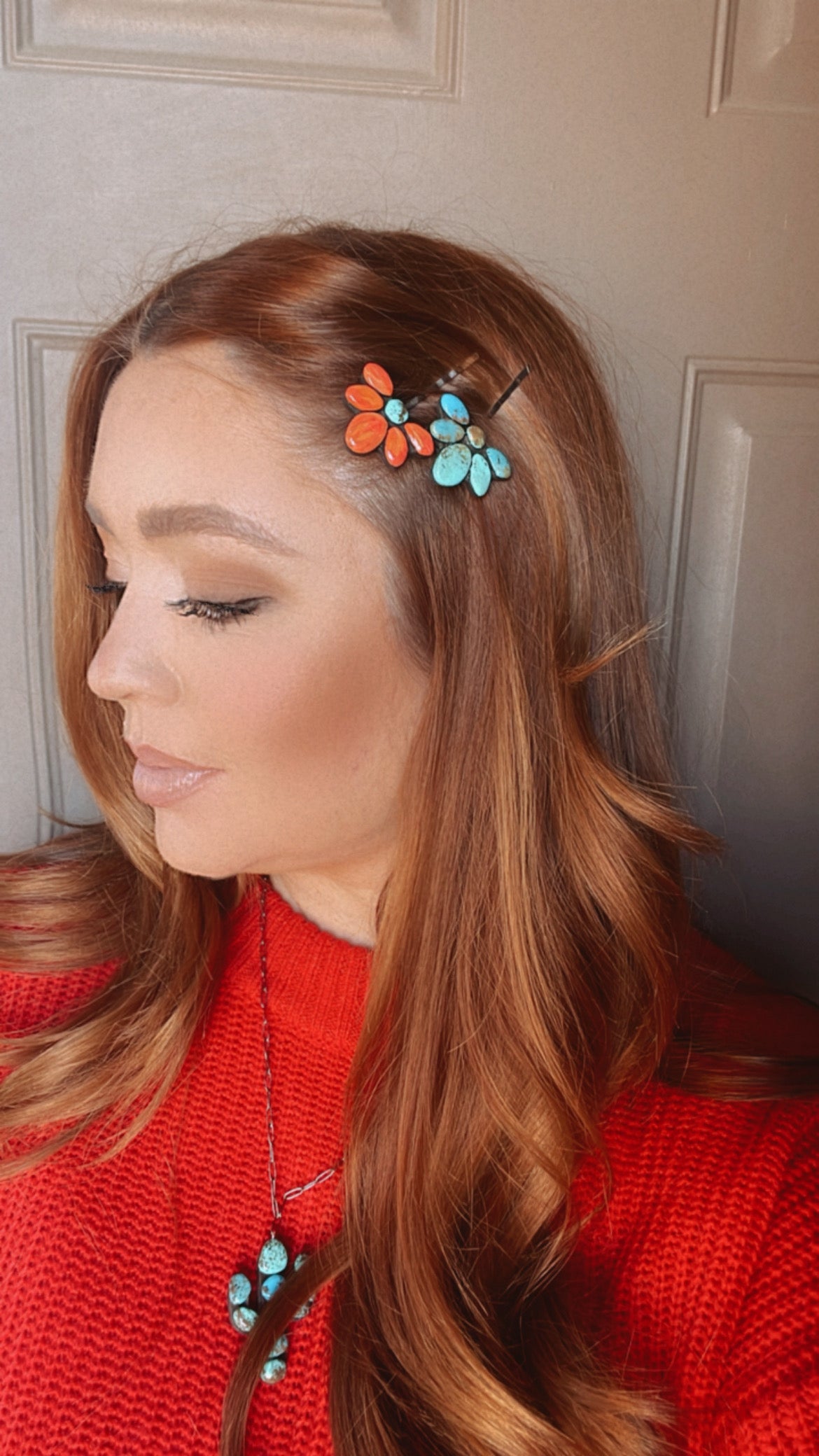 Handmade Clay Turquoise Hair Pin By Kay Lyn