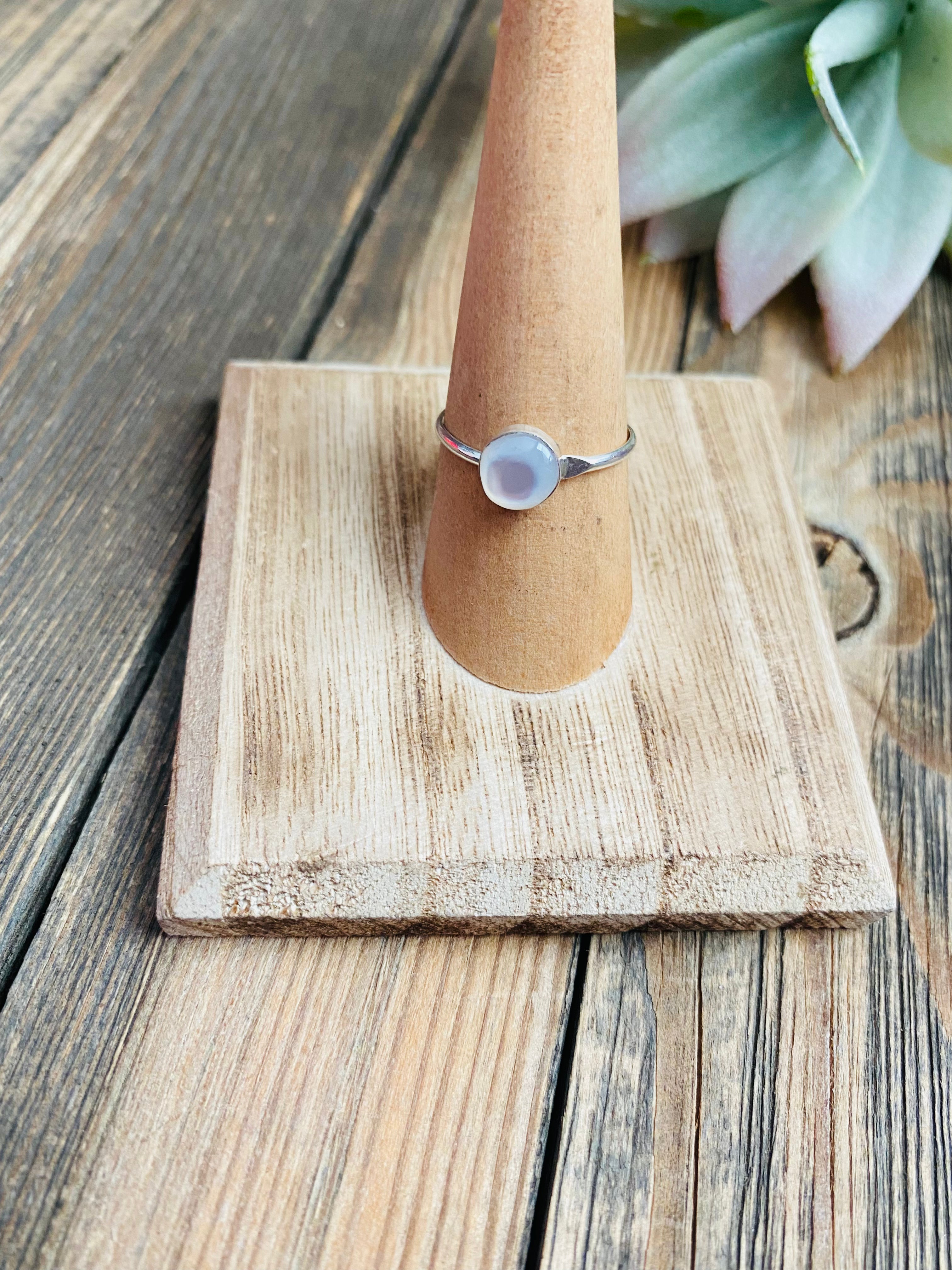 Handcrafted Mother of Pearl & Sterling Silver Ring