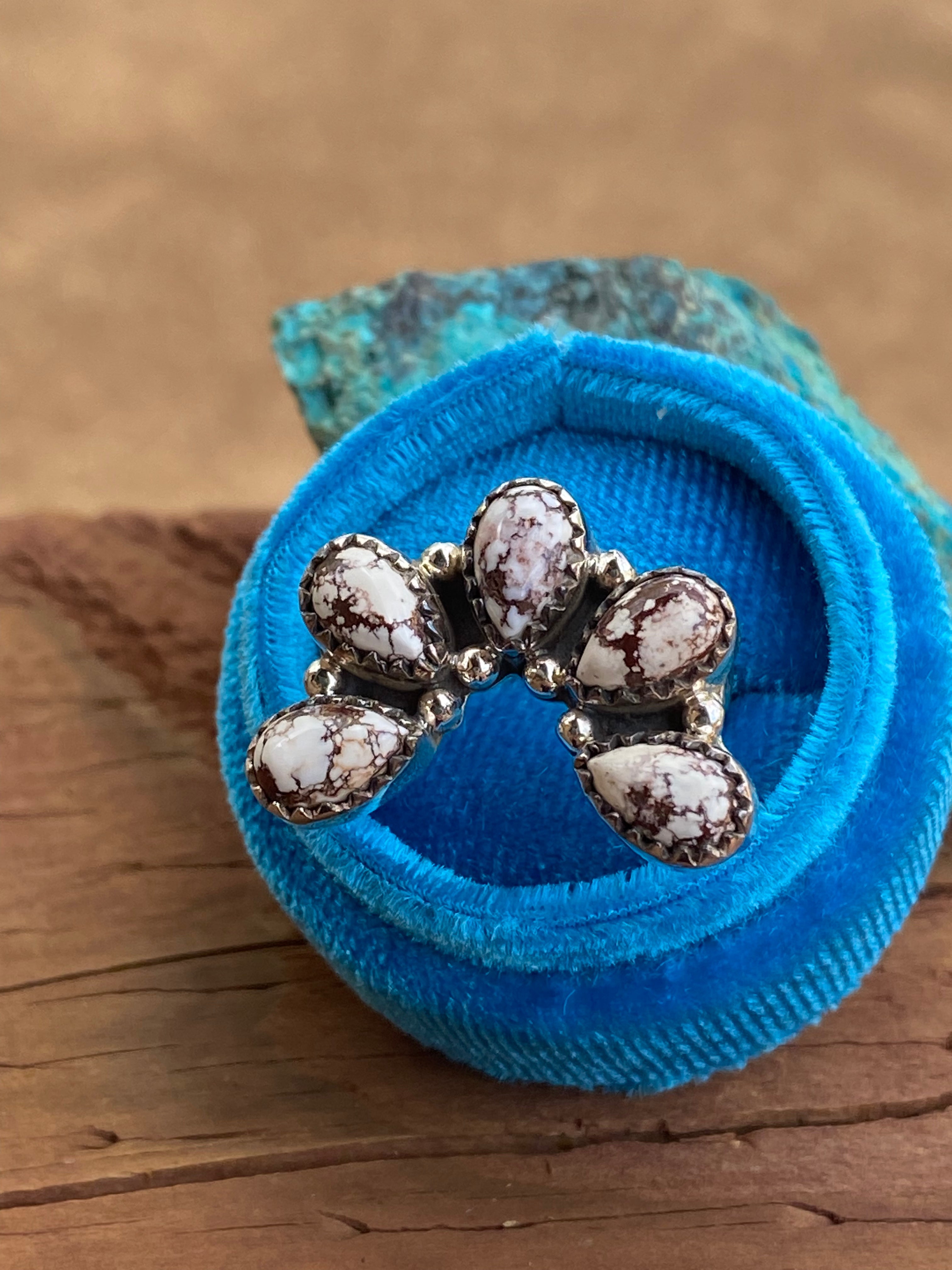 Wild Horse & Sterling Silver Diamond Wrap Ring