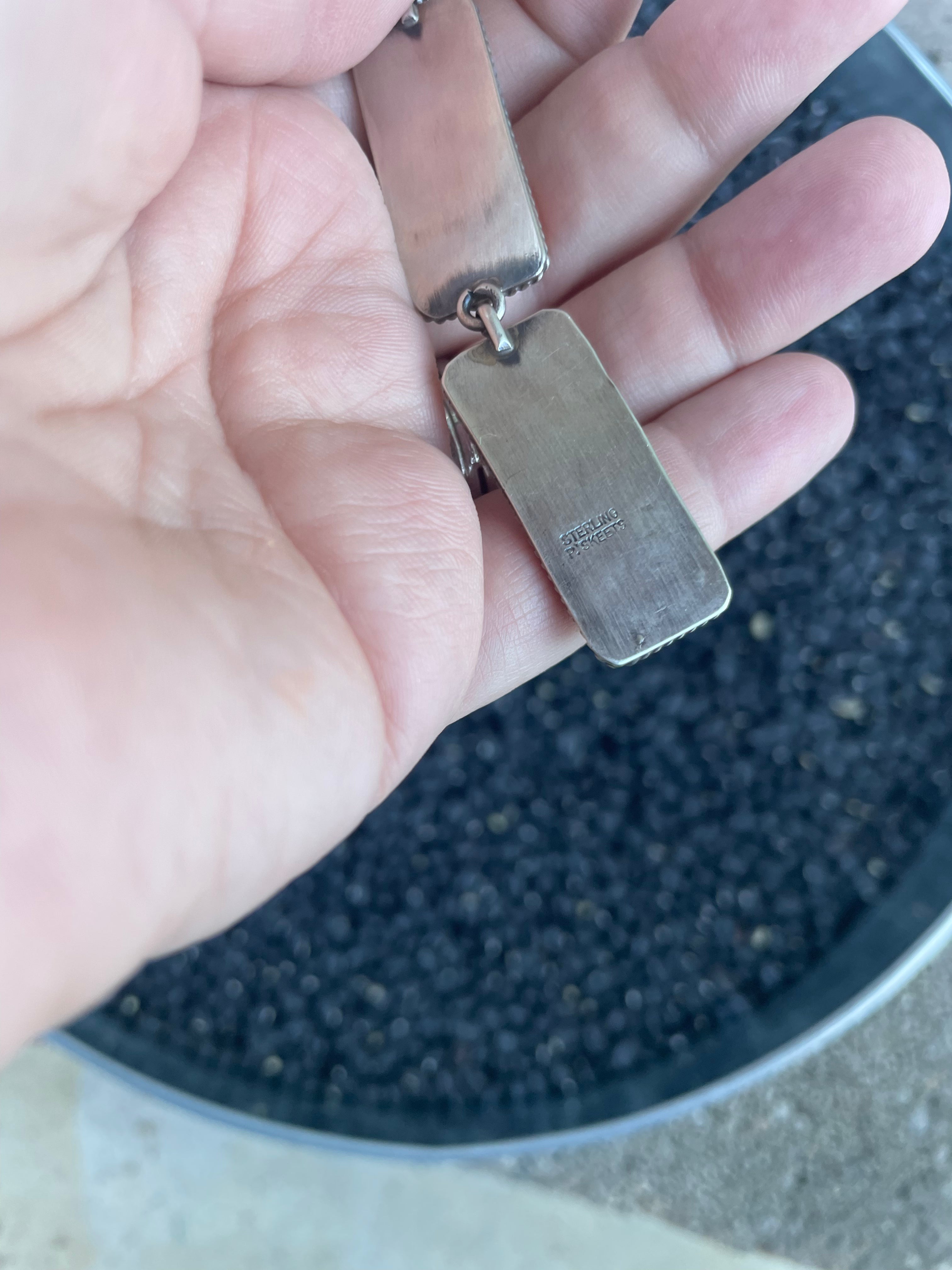 Handcrafted Queen Pink Conch Shell And Sterling Silver Drop Necklace Signed