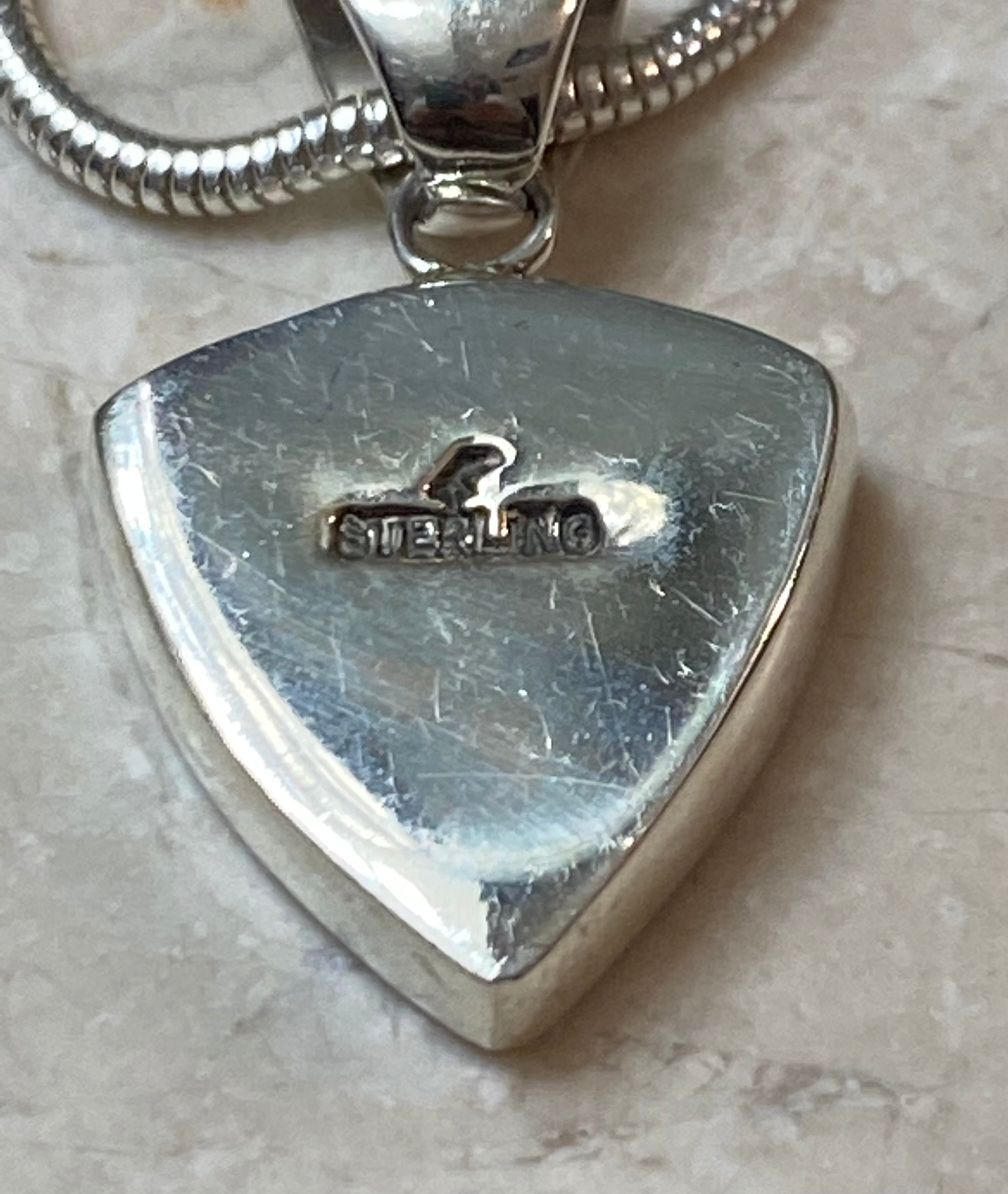 Handcrafted Turquoise Number 8 Triangle Pendant Necklace