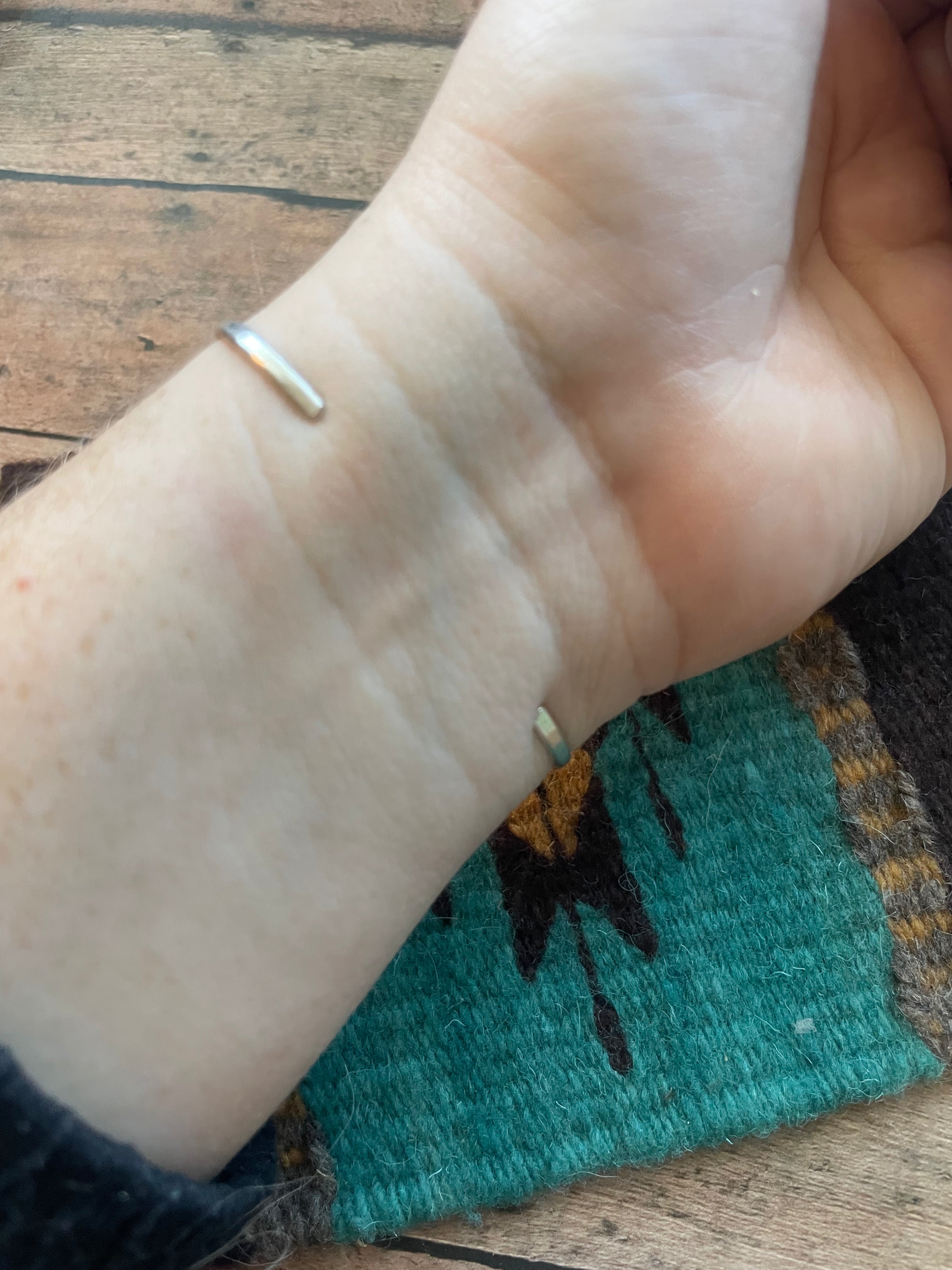 Handcrafted Sterling Silver & Coral Heart Adjustable Cuff Bracelet