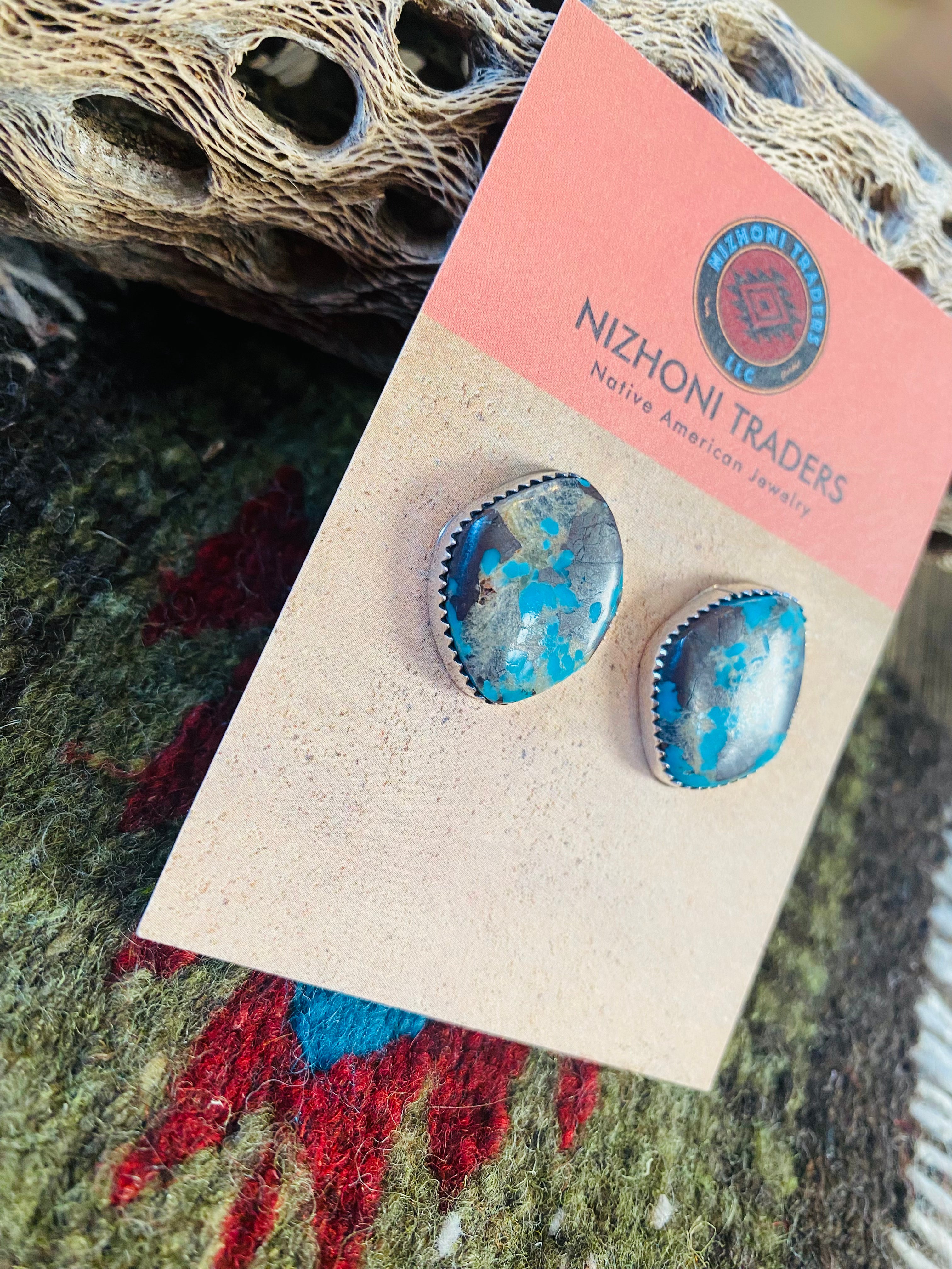 Navajo Turquoise & Sterling Silver Stud Earrings