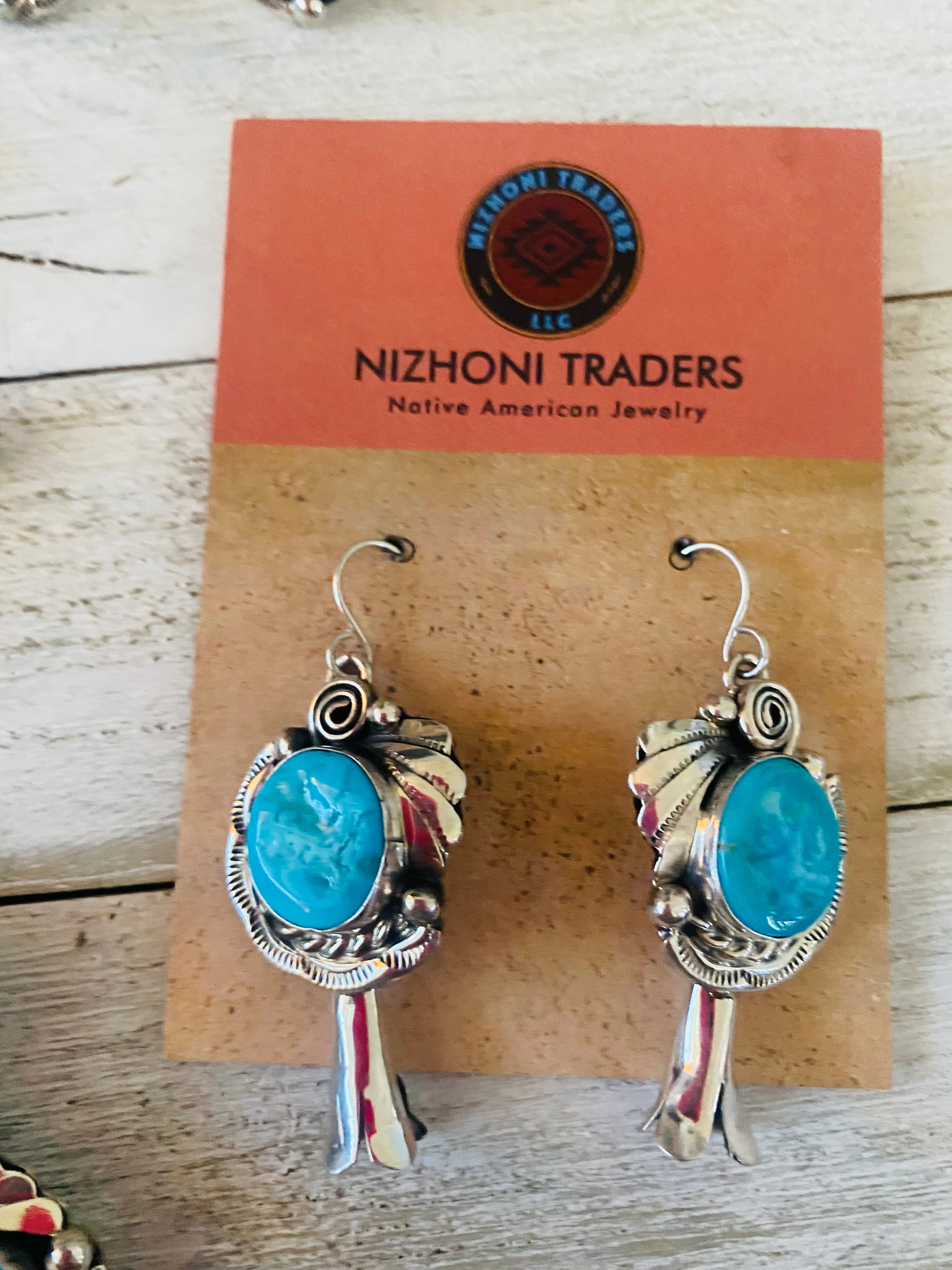 Navajo Kingman Turquoise And Sterling Silver 6 Piece Set