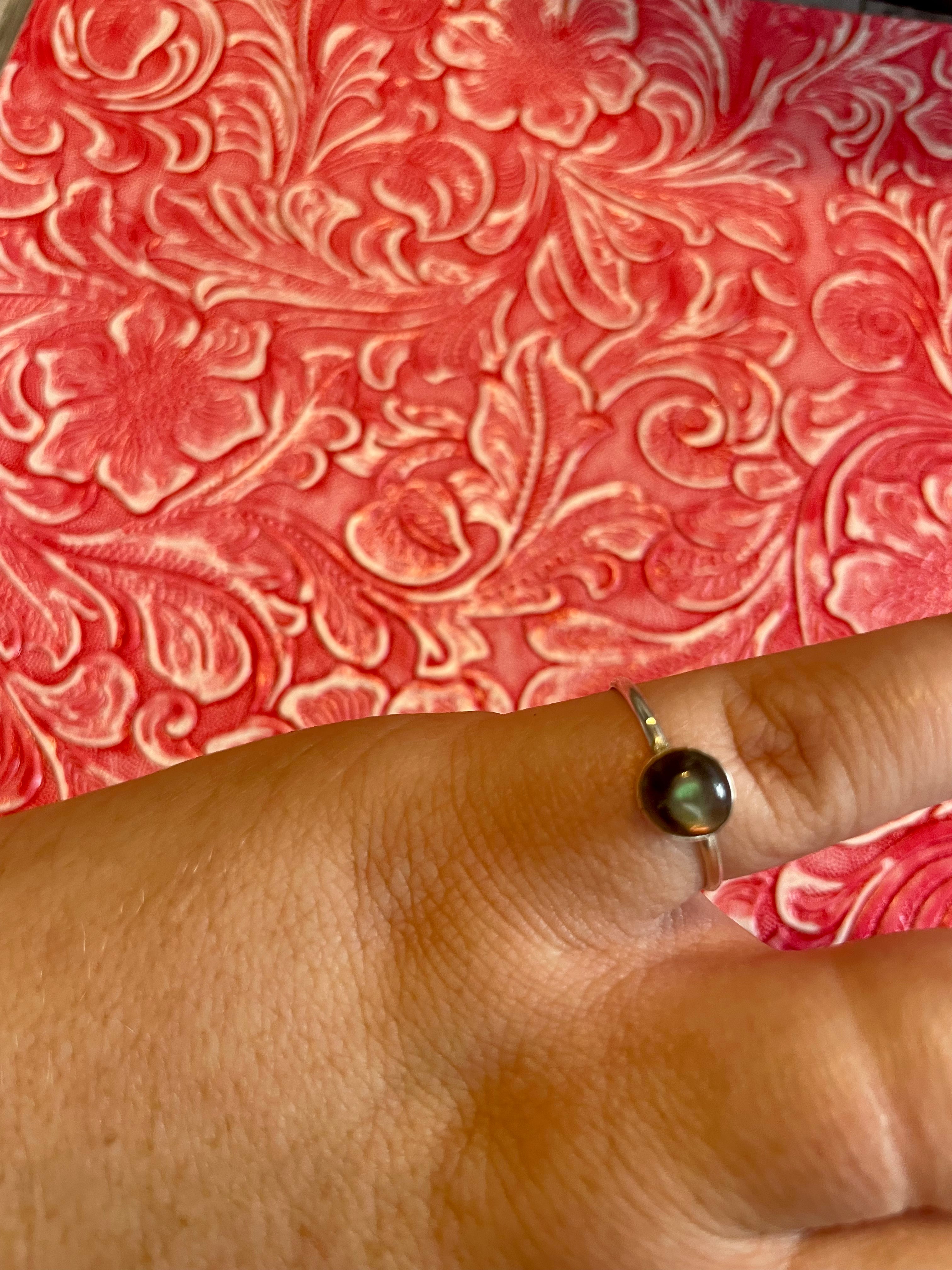 Handcrafted Dark Topaz Stone & Sterling Silver Ring