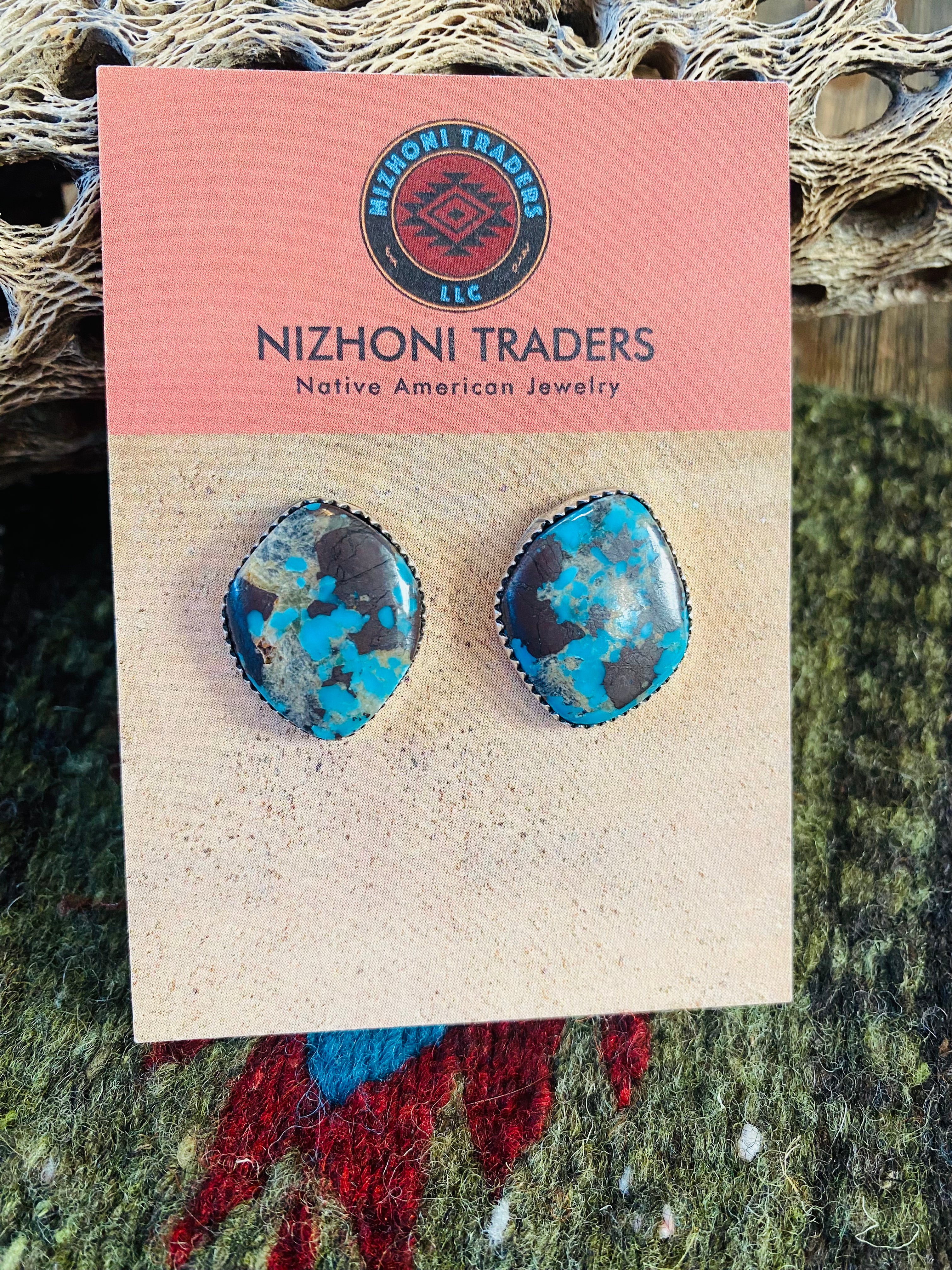 Navajo Turquoise & Sterling Silver Stud Earrings