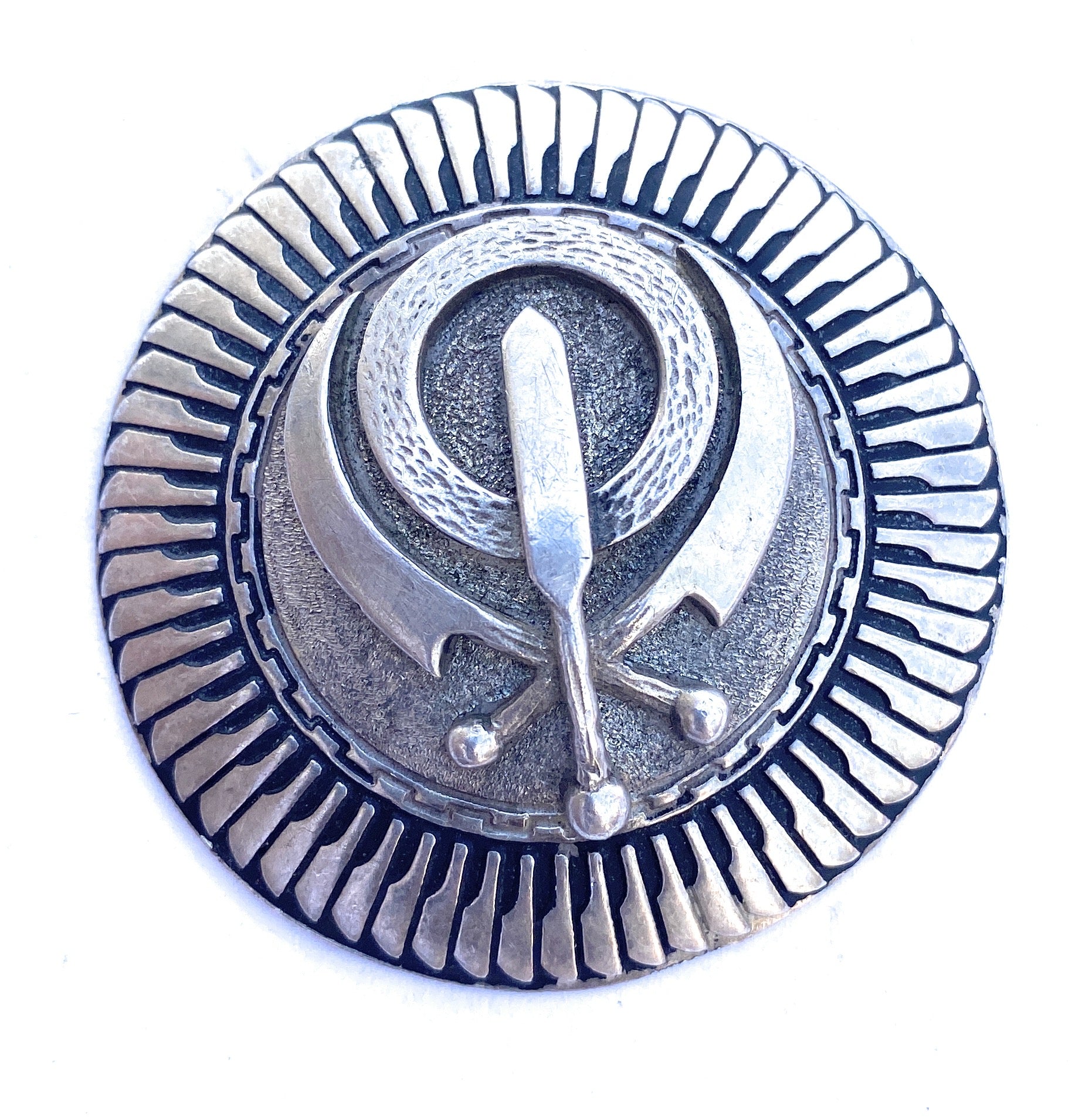 Handcrafted Vintage Hand Stamped Sterling Silver Pin/Pendant