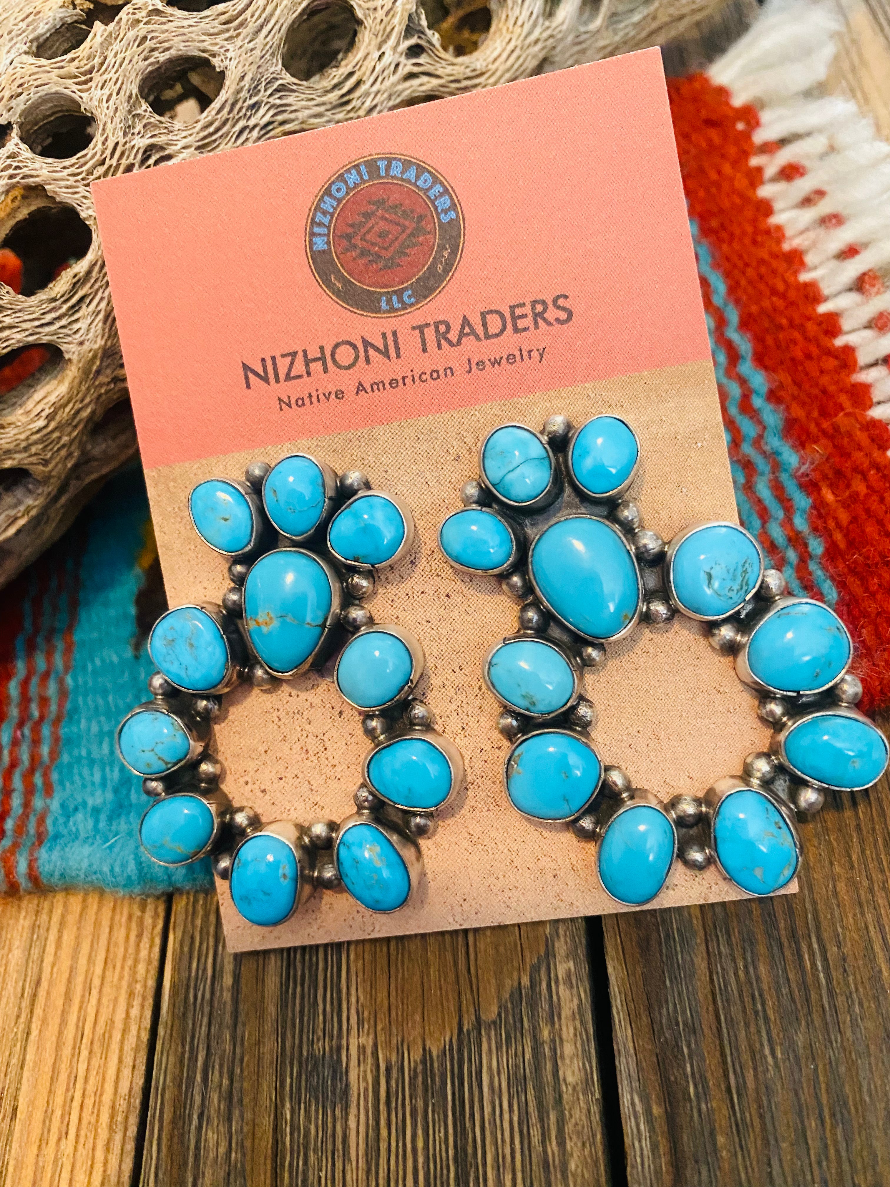 Handcrafted Sleeping Beauty Turquoise & Sterling Silver Dangle Earrings