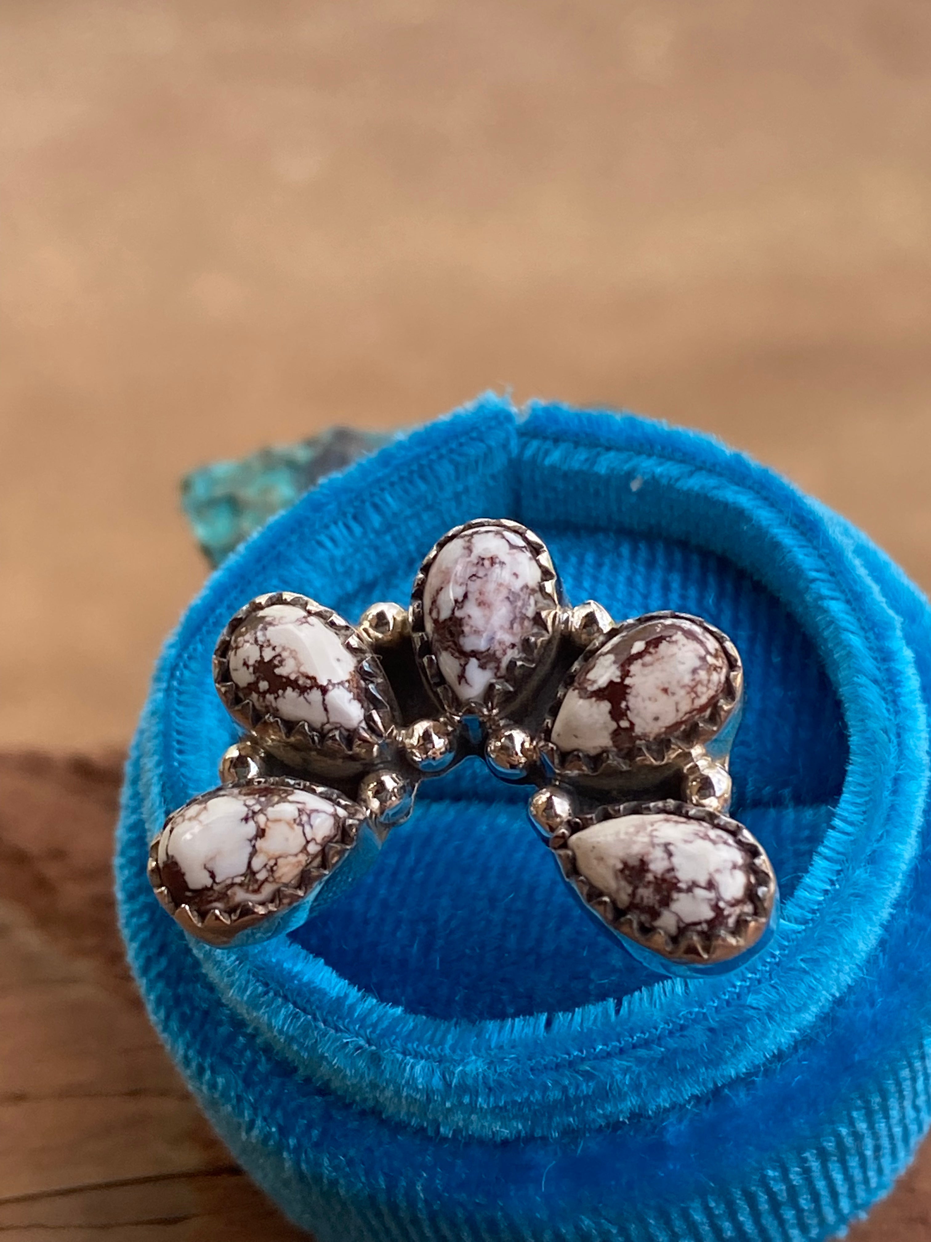 Wild Horse & Sterling Silver Diamond Wrap Ring