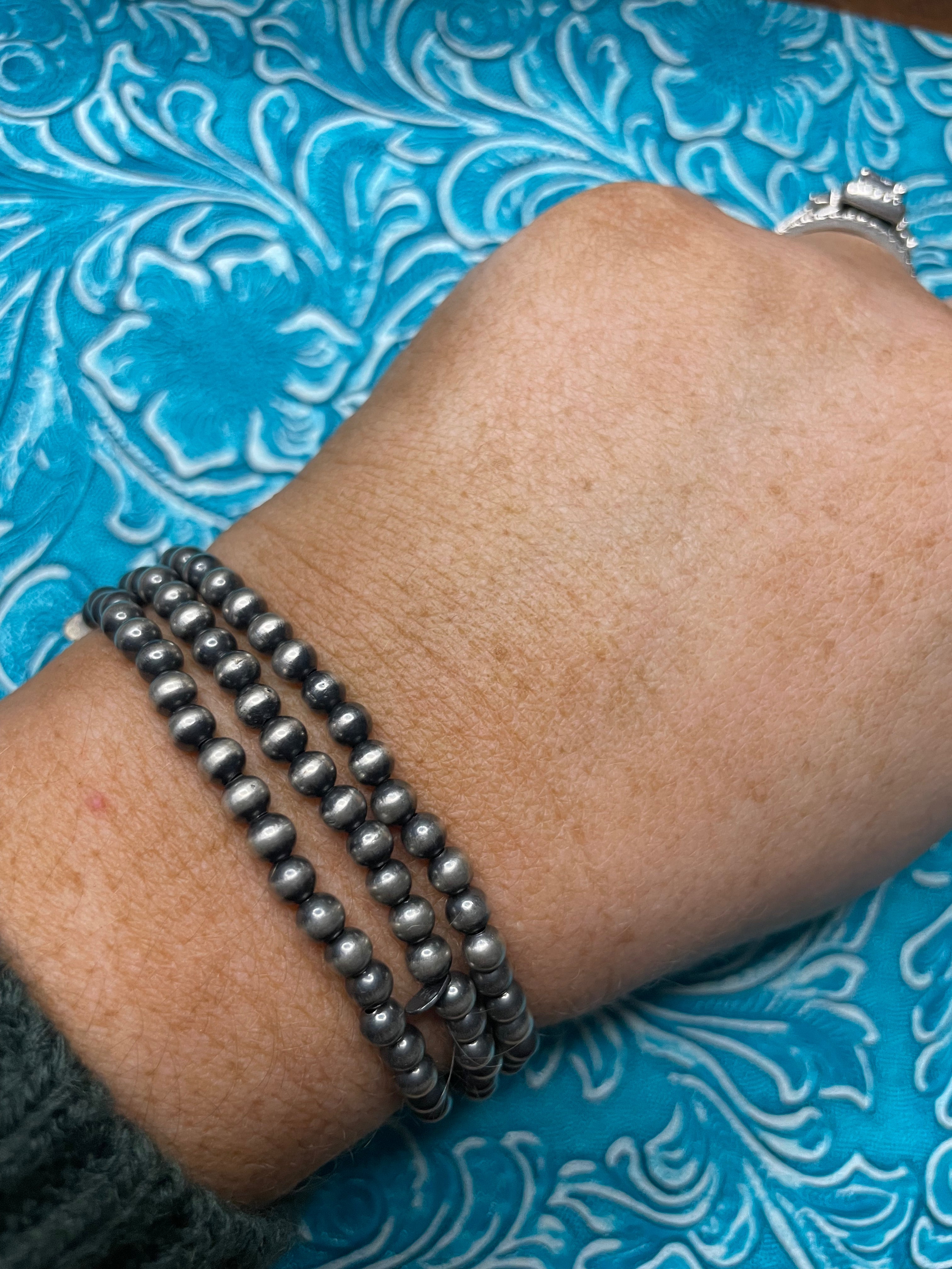 Handcrafted Sterling Silver 4mm Beaded Bracelet