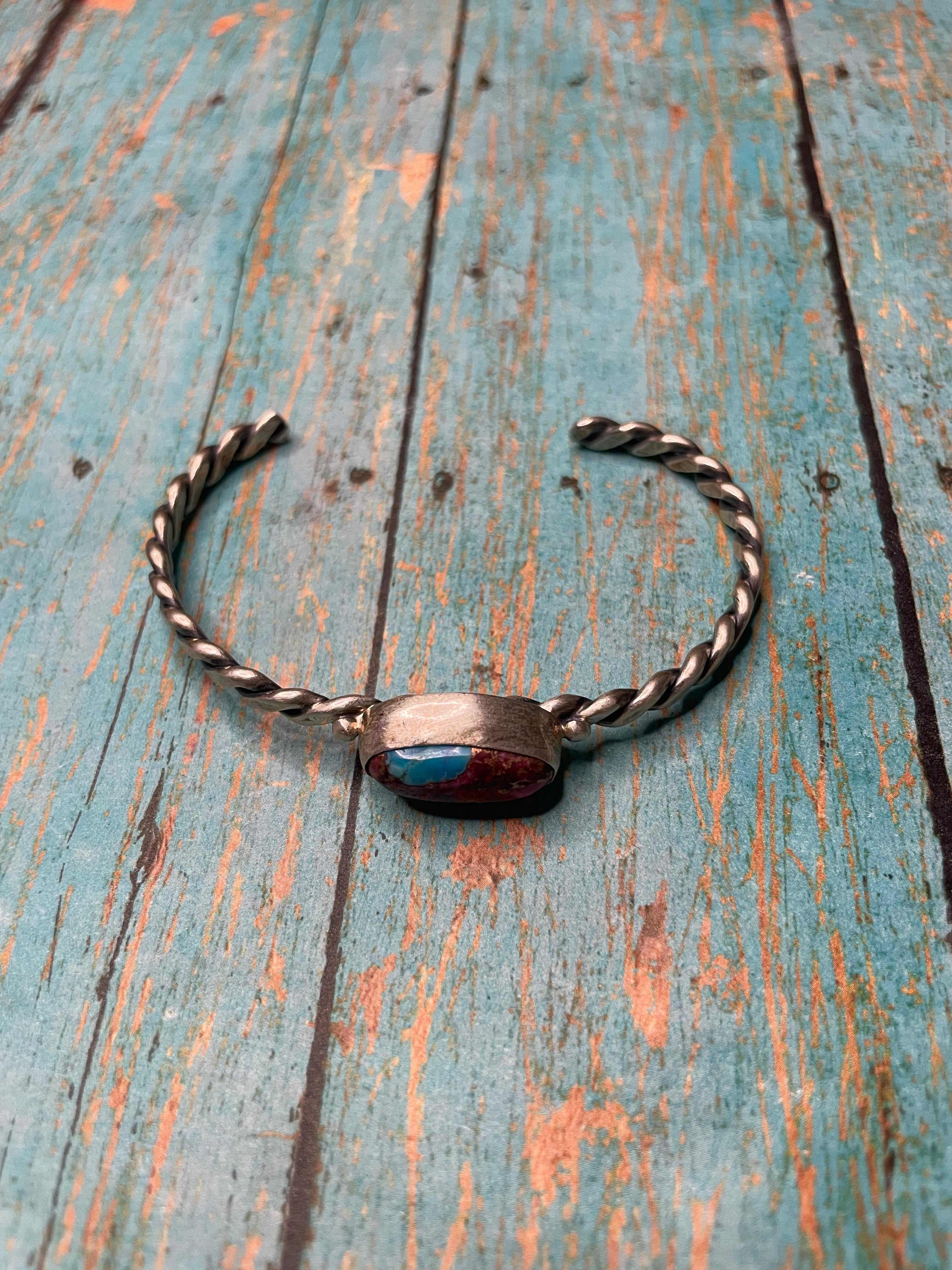 Handcrafted Purple Mohave & Sterling Silver Cuff Bracelet