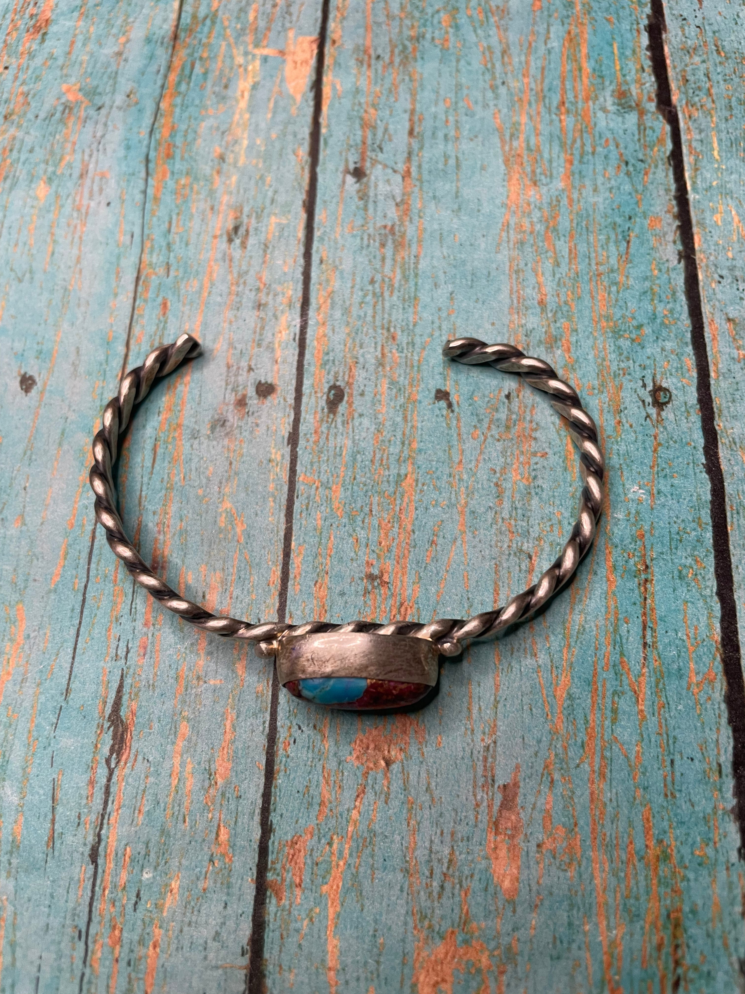 Handcrafted Purple Mohave & Sterling Silver Cuff Bracelet