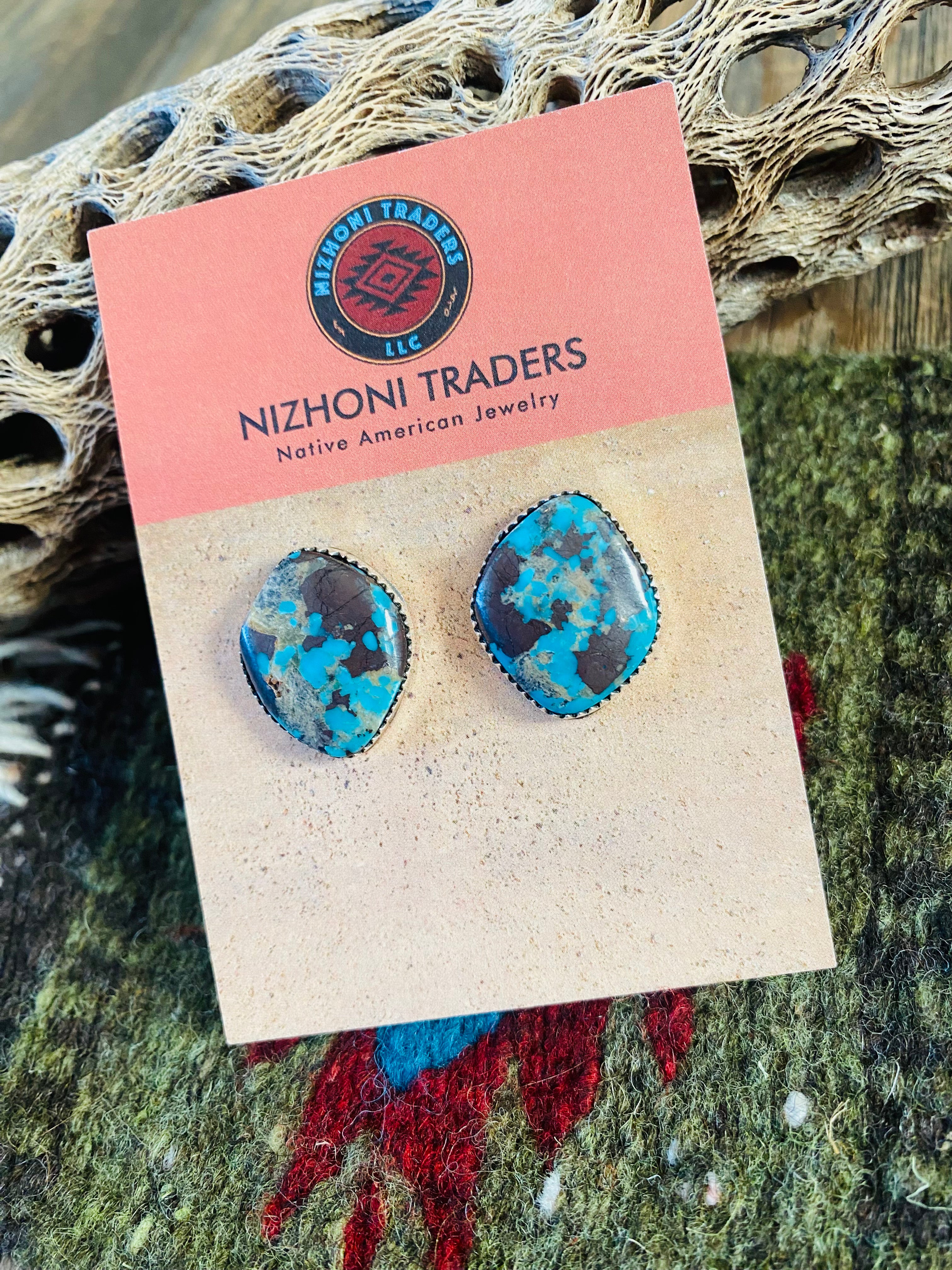 Navajo Turquoise & Sterling Silver Stud Earrings