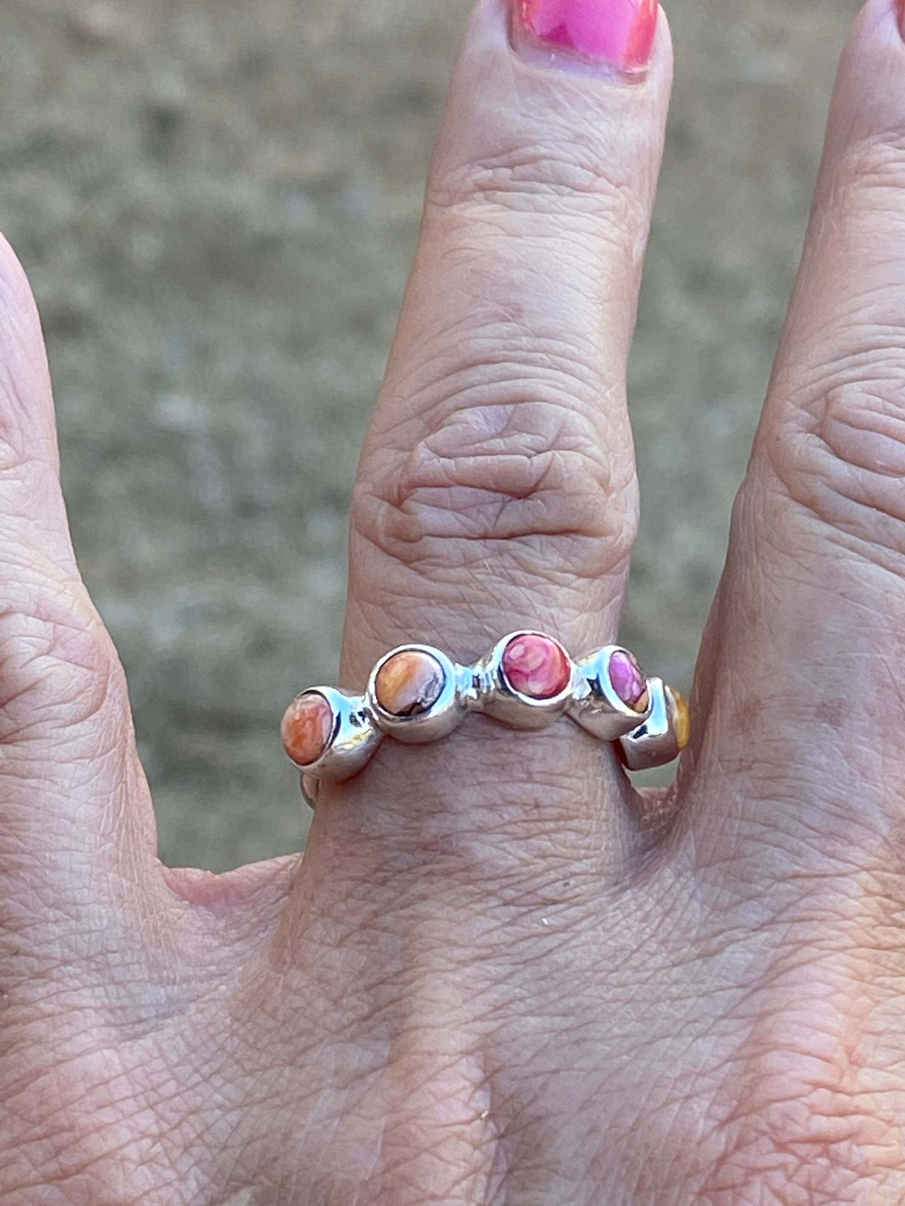 Pink Dream & Sterling Silver Stacker Band