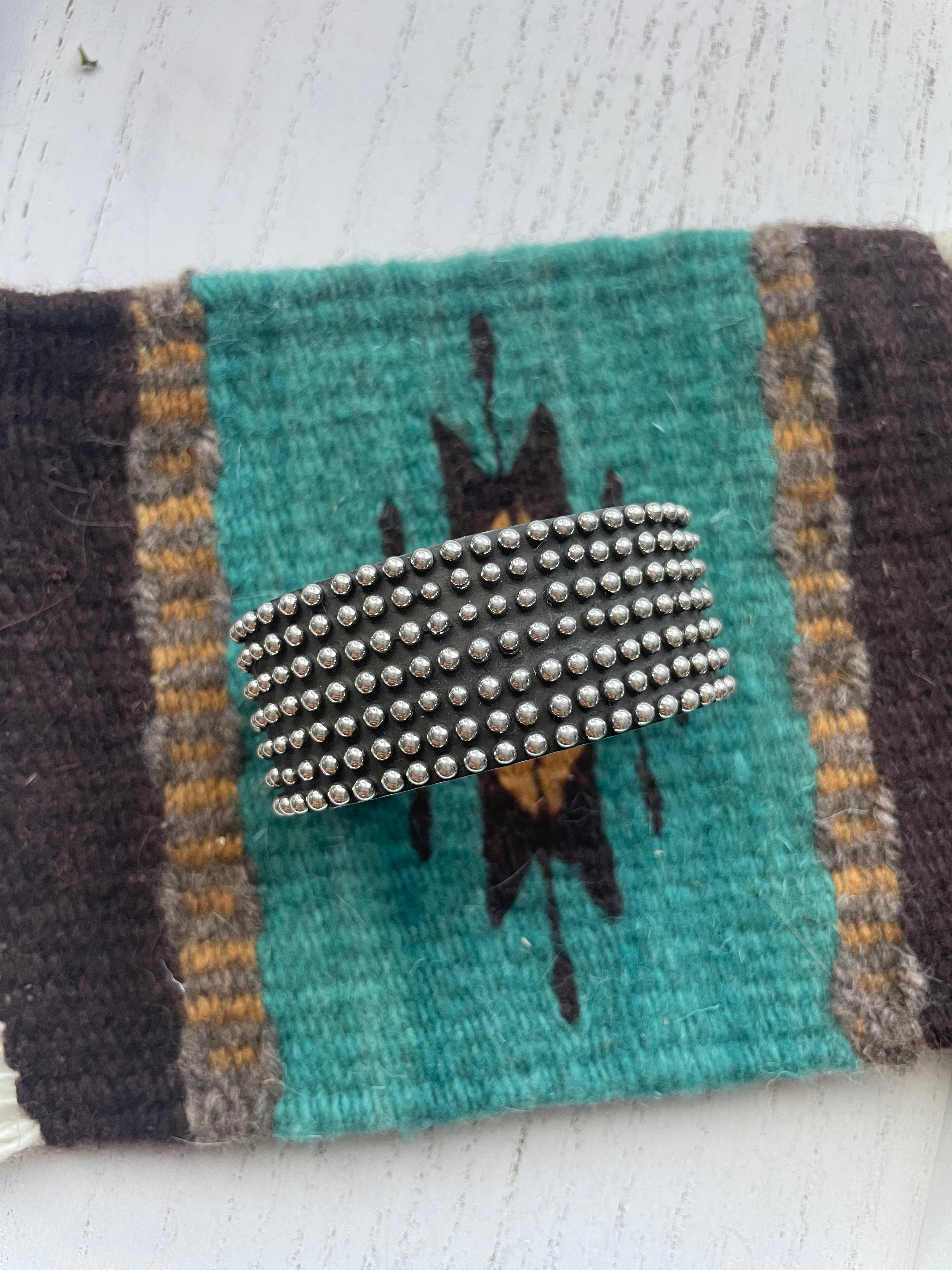 Navajo Sterling Silver Bracelet Cuff Signed Diane Wylie