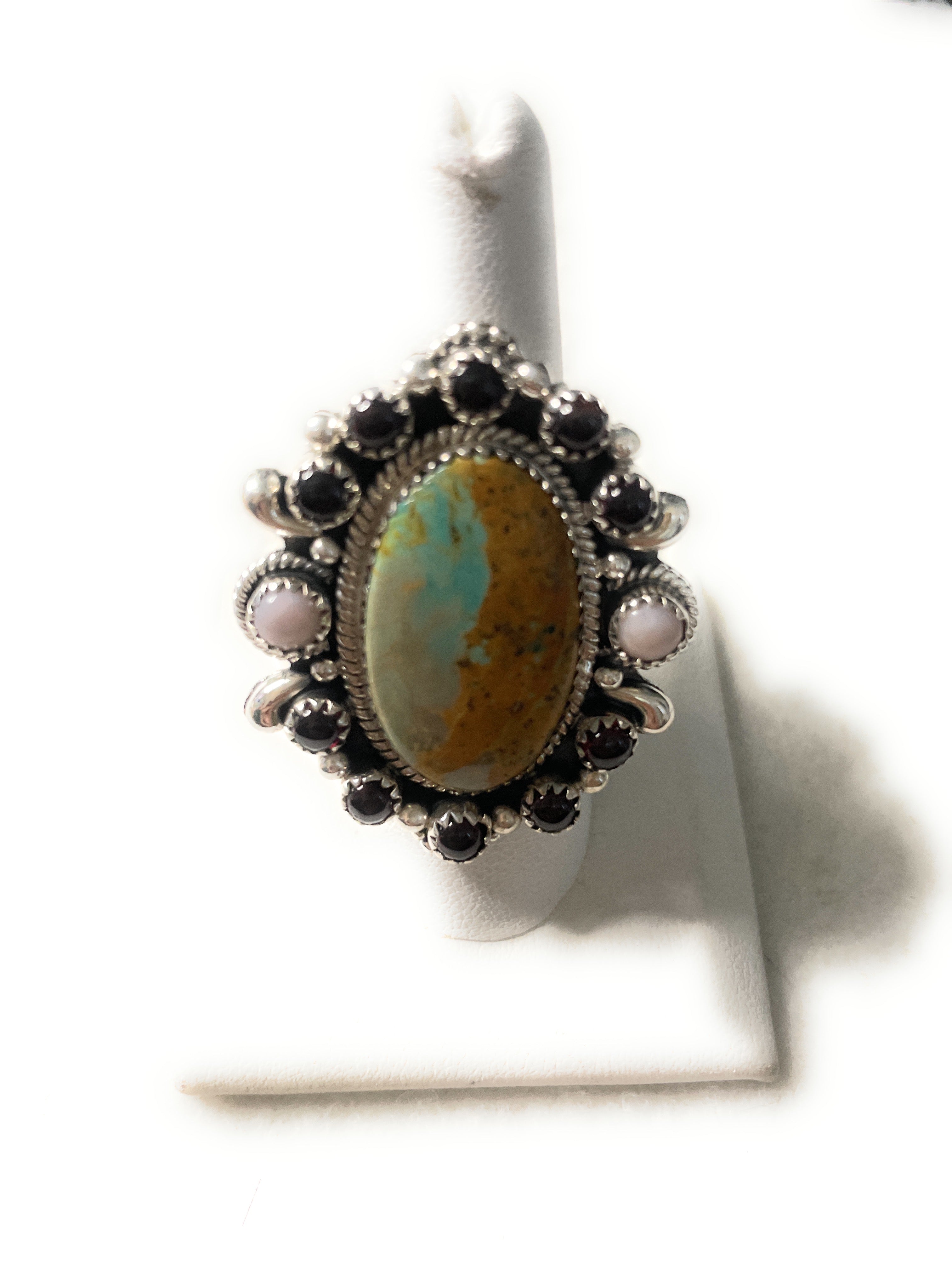 Handmade Royston Turquoise Adjustable Oval Ring