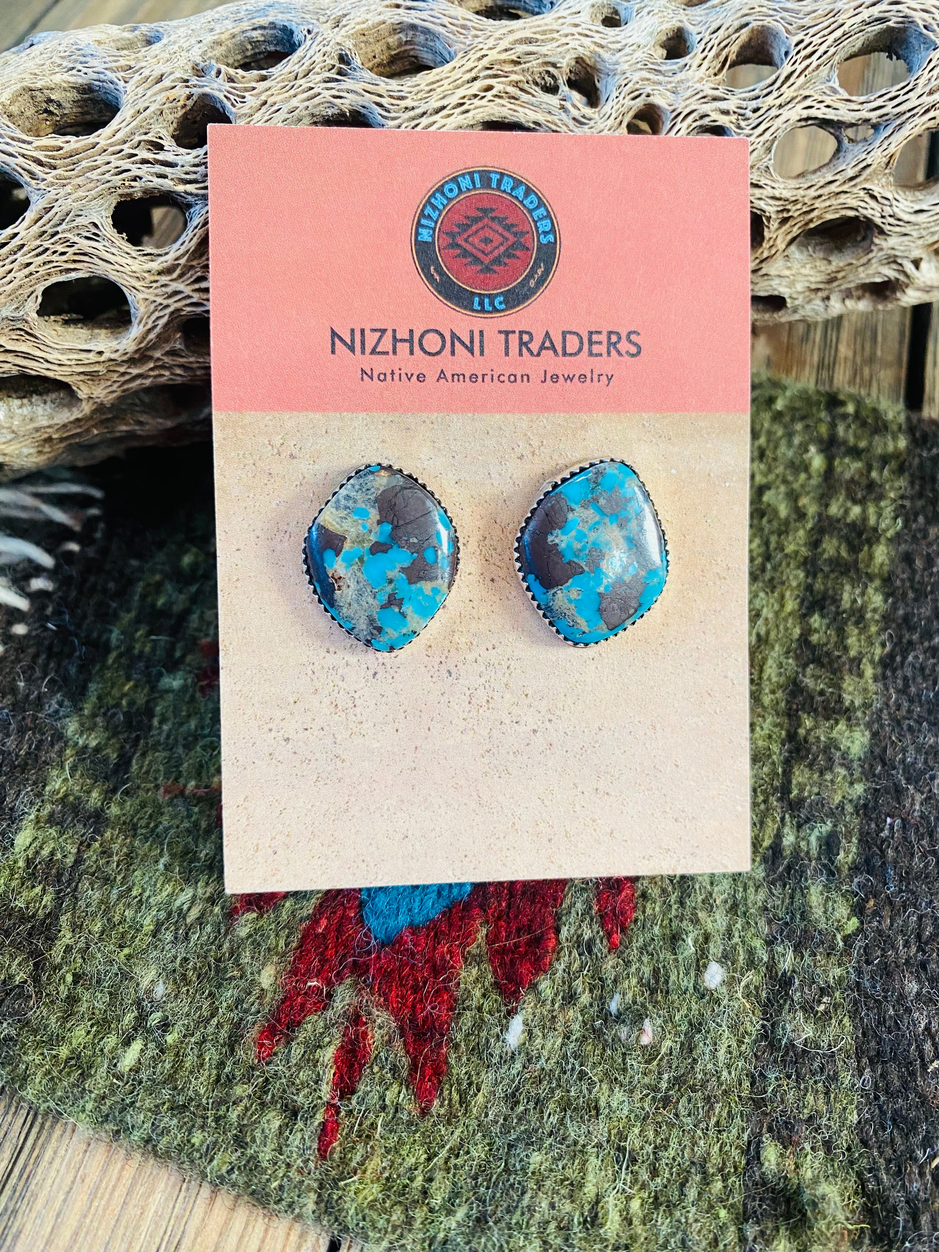 Navajo Turquoise & Sterling Silver Stud Earrings
