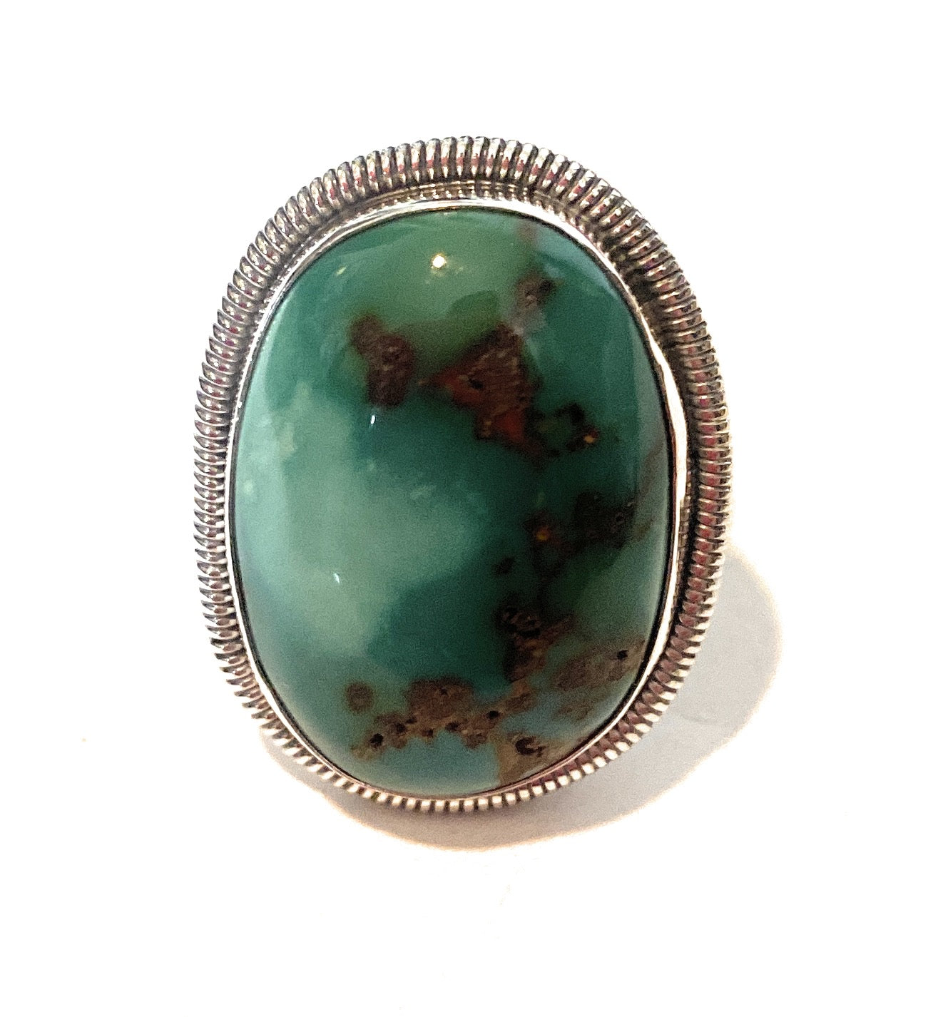 Handcrafted Gold Canyon Turquoise & Sterling Silver Adjustable Ring by Wydell Billie