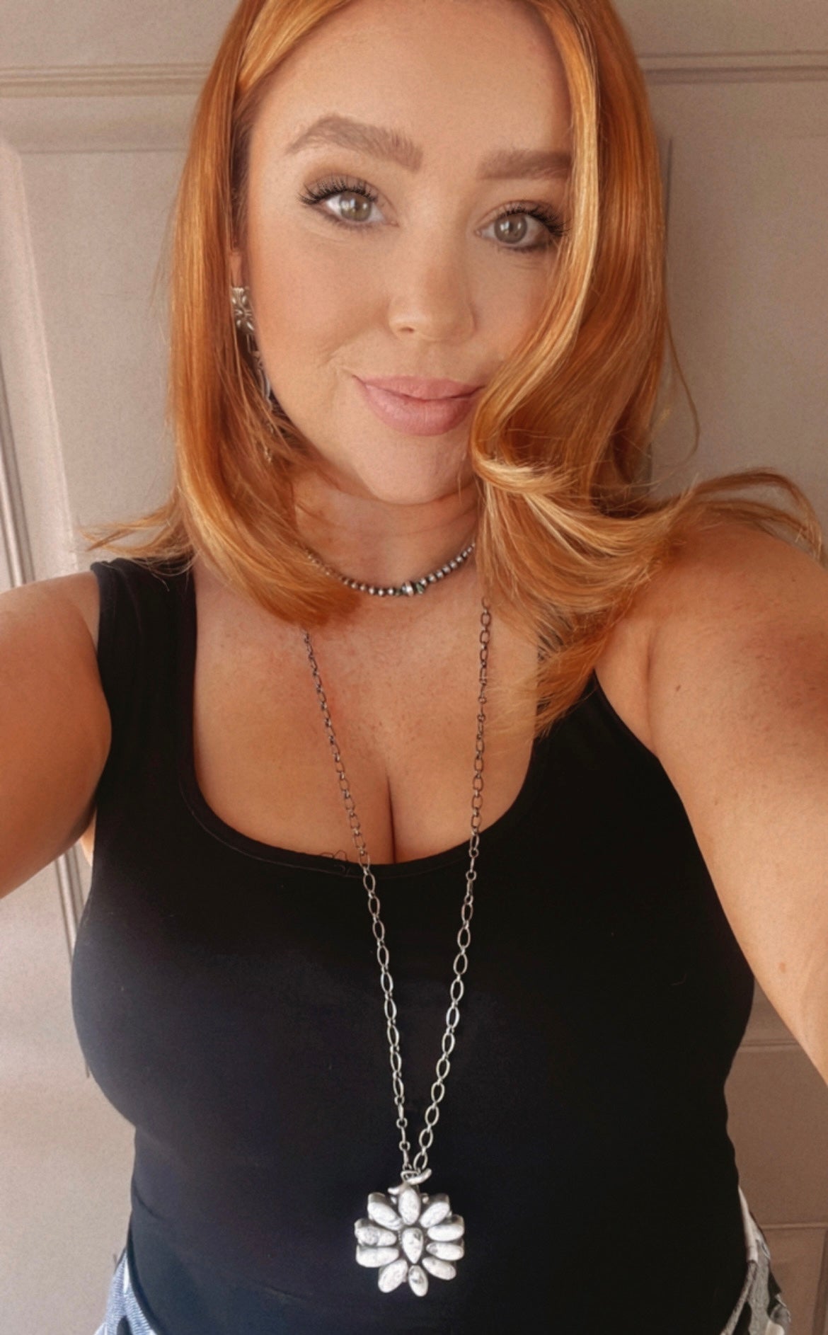 Handcrafted White Buffalo And Sterling Silver Necklace