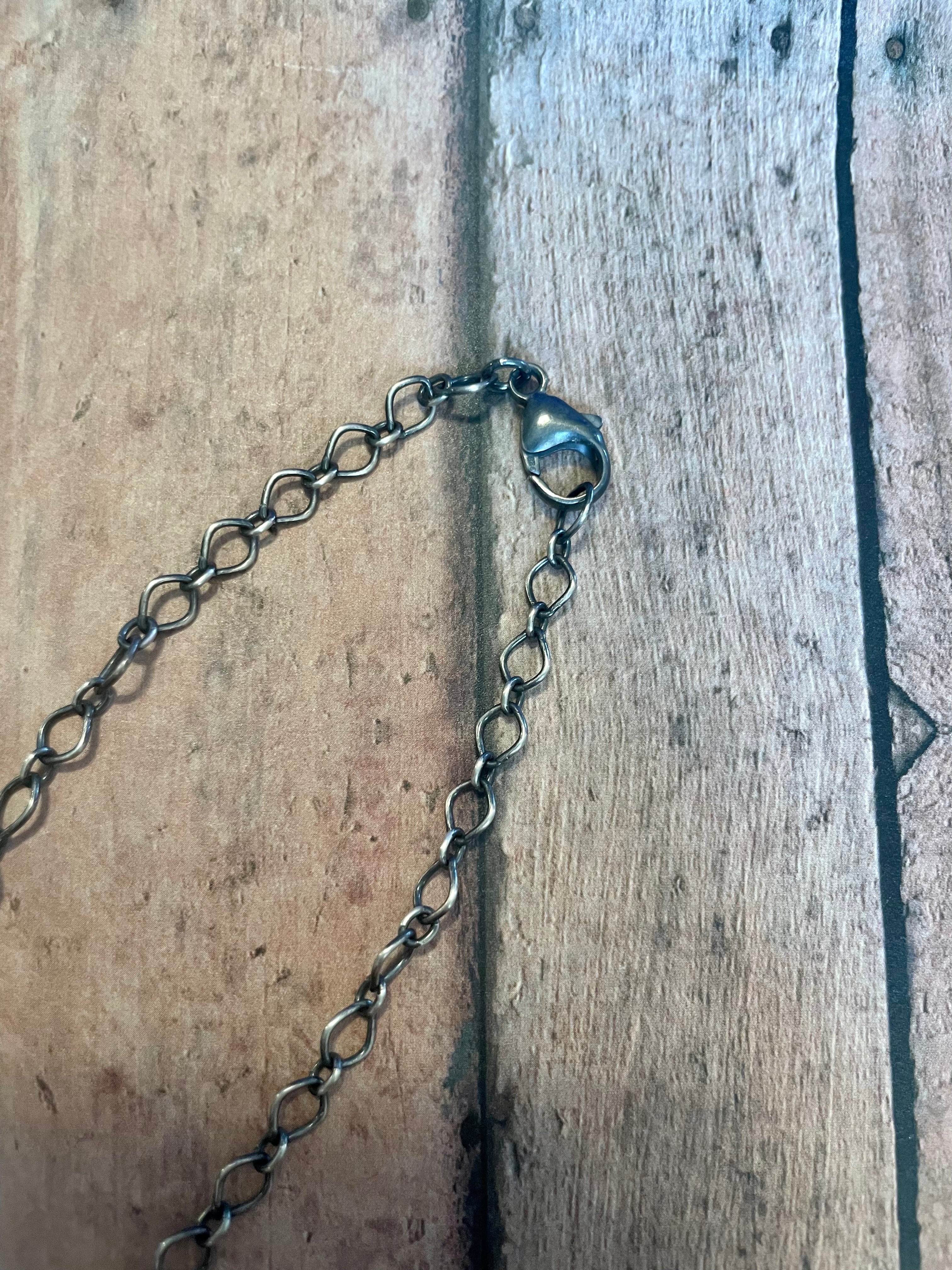 Handcrafted Turquoise & Sterling Silver Necklace Signed