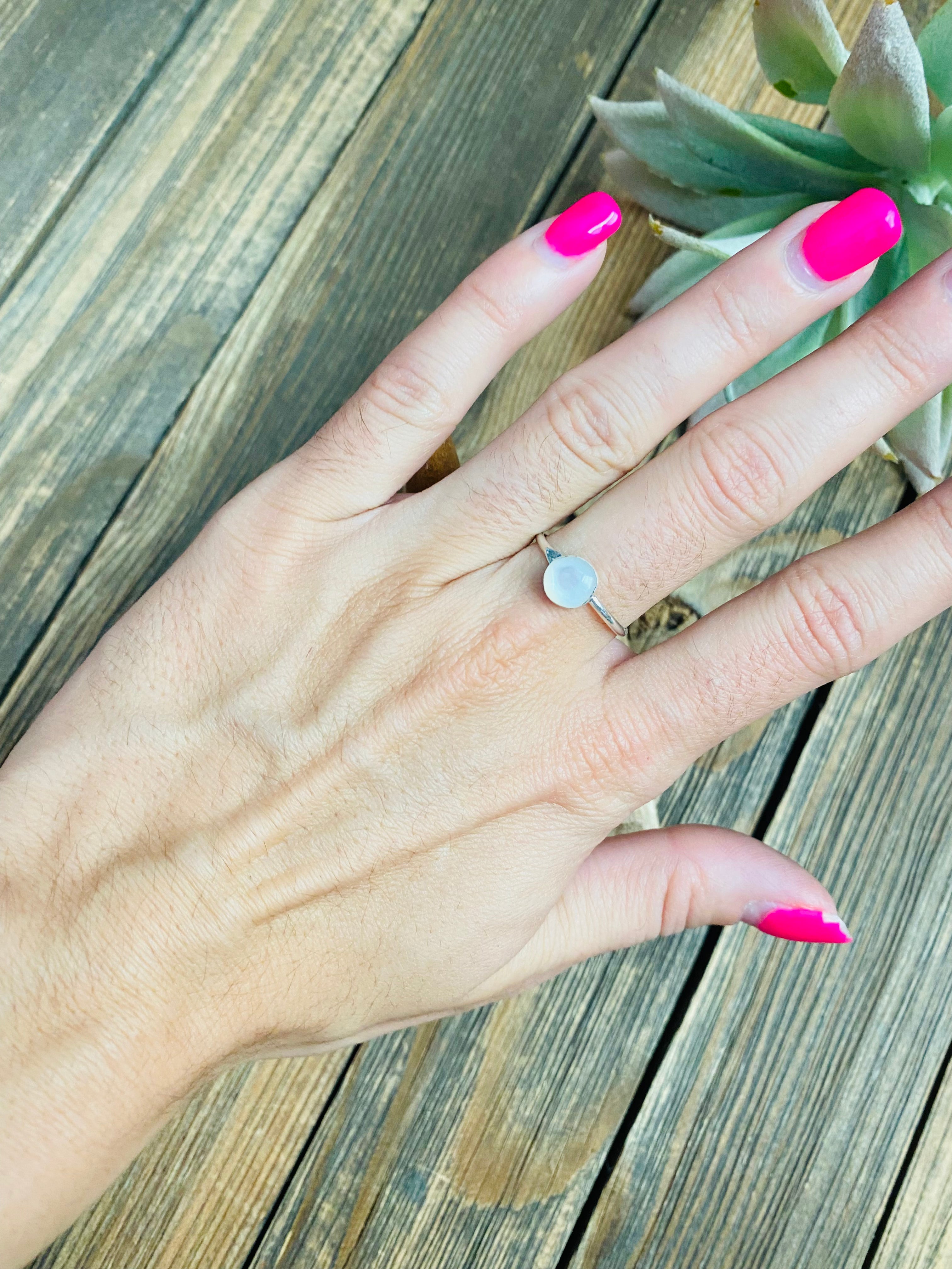 Handcrafted Mother of Pearl & Sterling Silver Ring