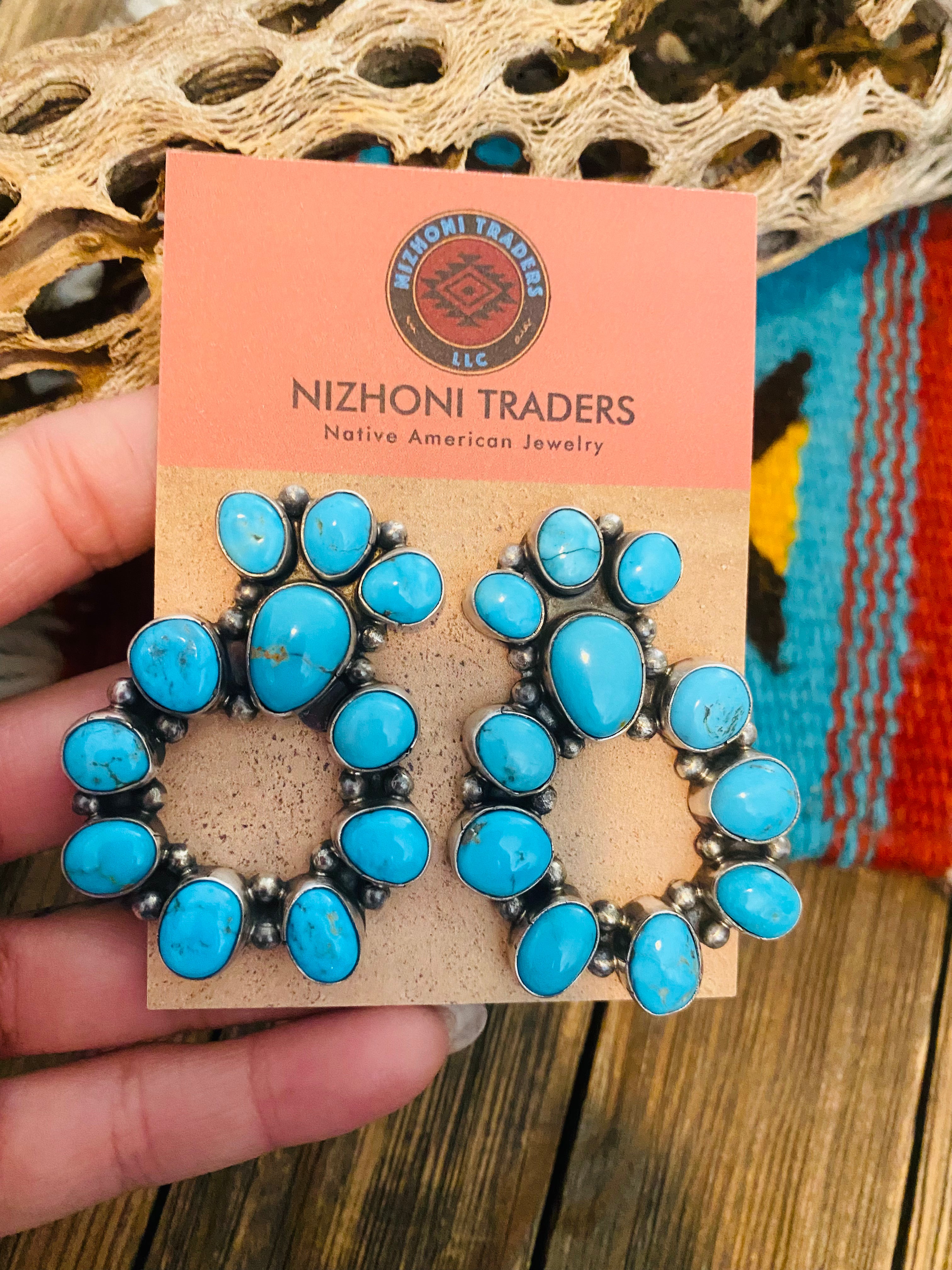 Handcrafted Sleeping Beauty Turquoise & Sterling Silver Dangle Earrings