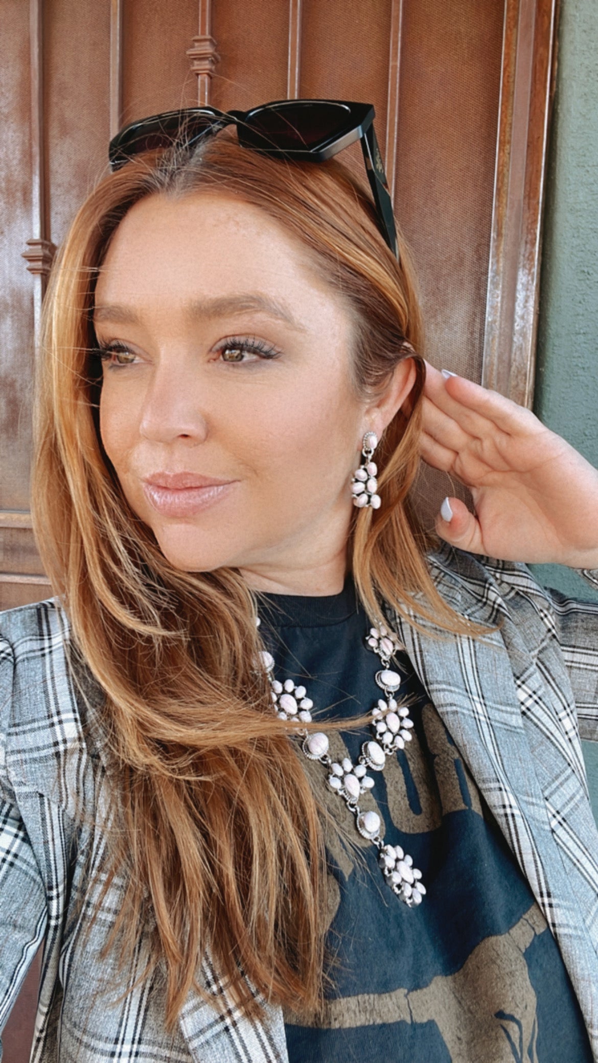 Handcrafted Queen Pink Conch Shell And Sterling Silver Lariat Necklace Earrings Set By Sheila Becenti