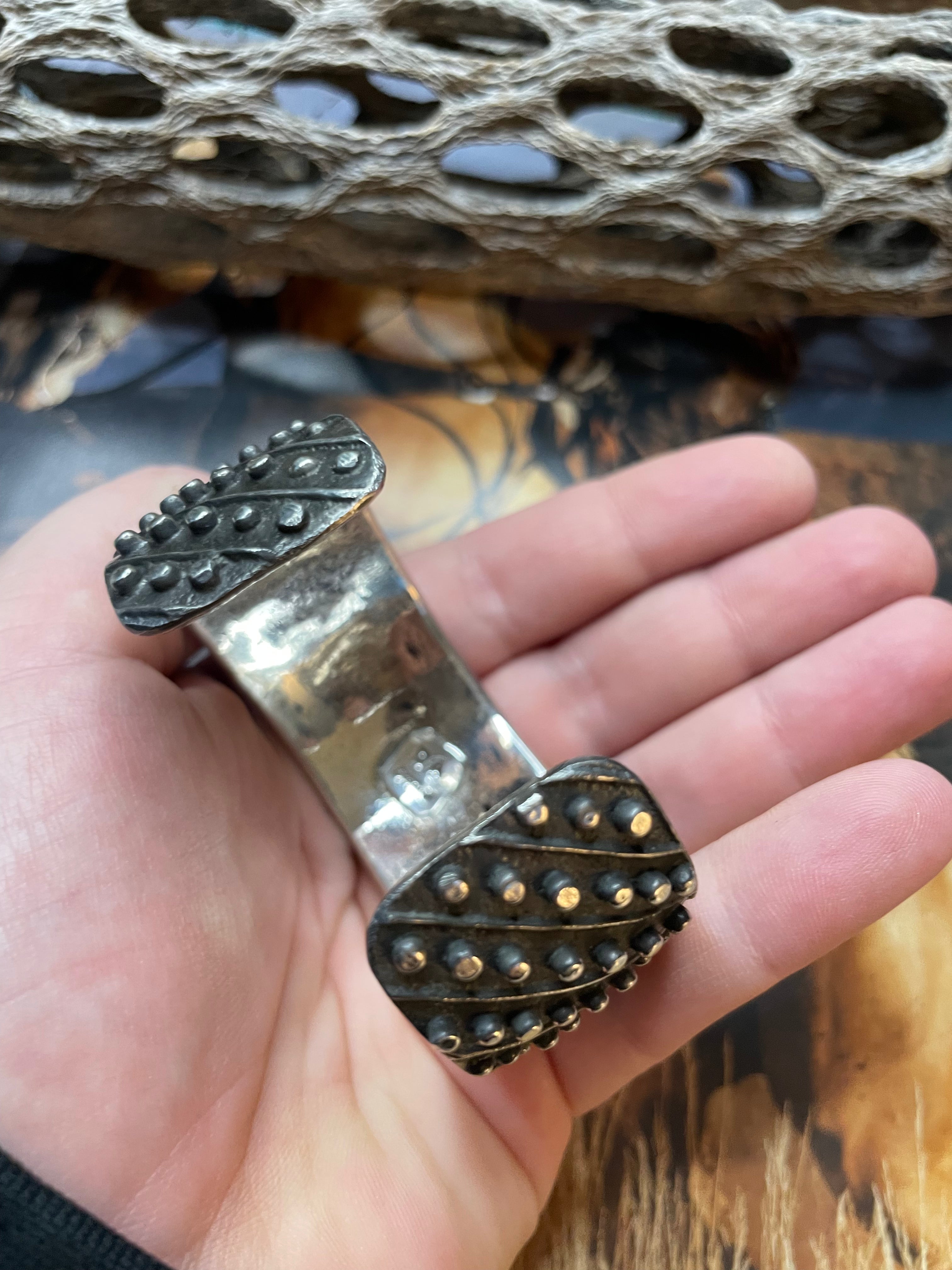 Handcrafted Sterling Silver Cuff Bracelet Signed