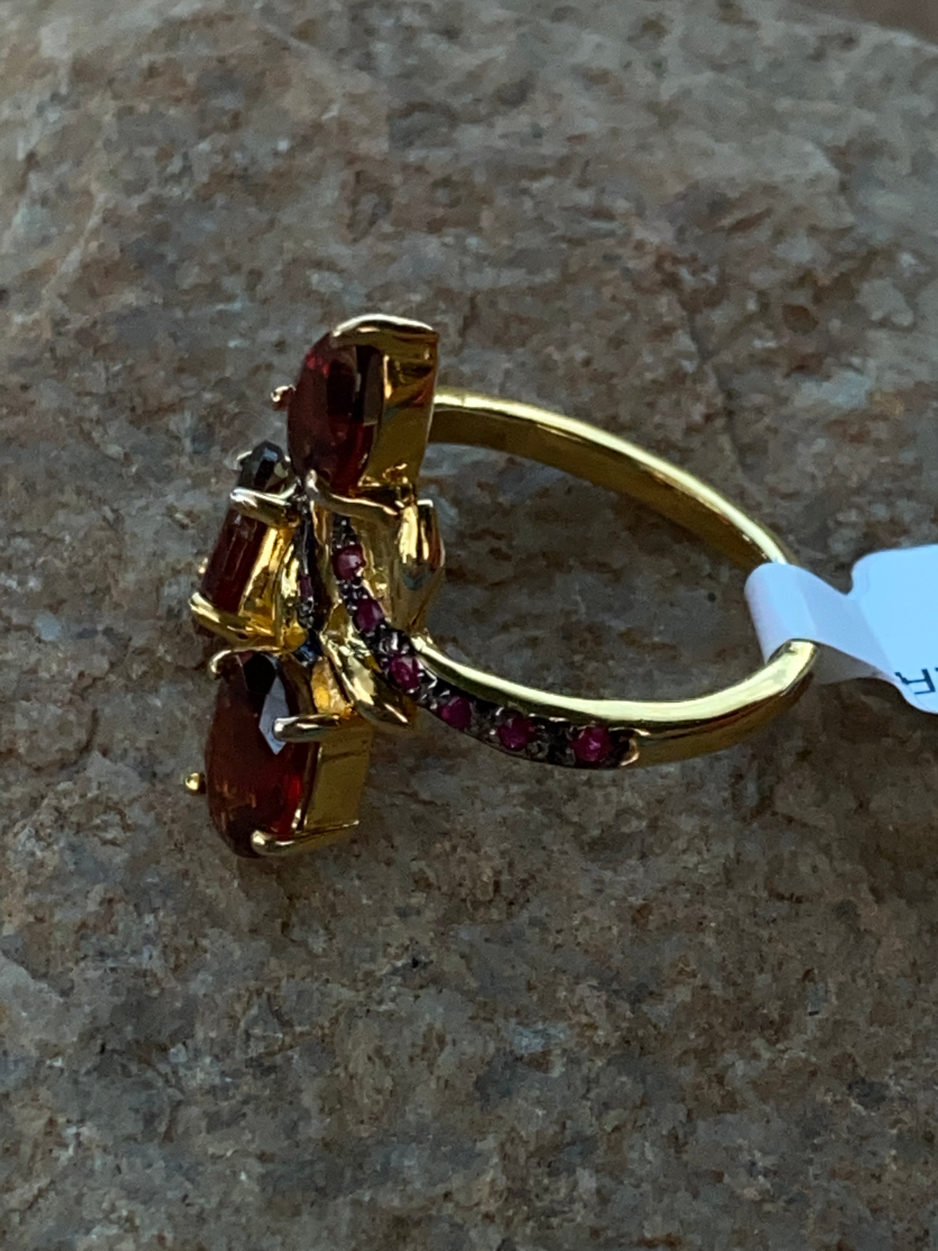Handcrafted Garnet Ruby Sterling Ring 6