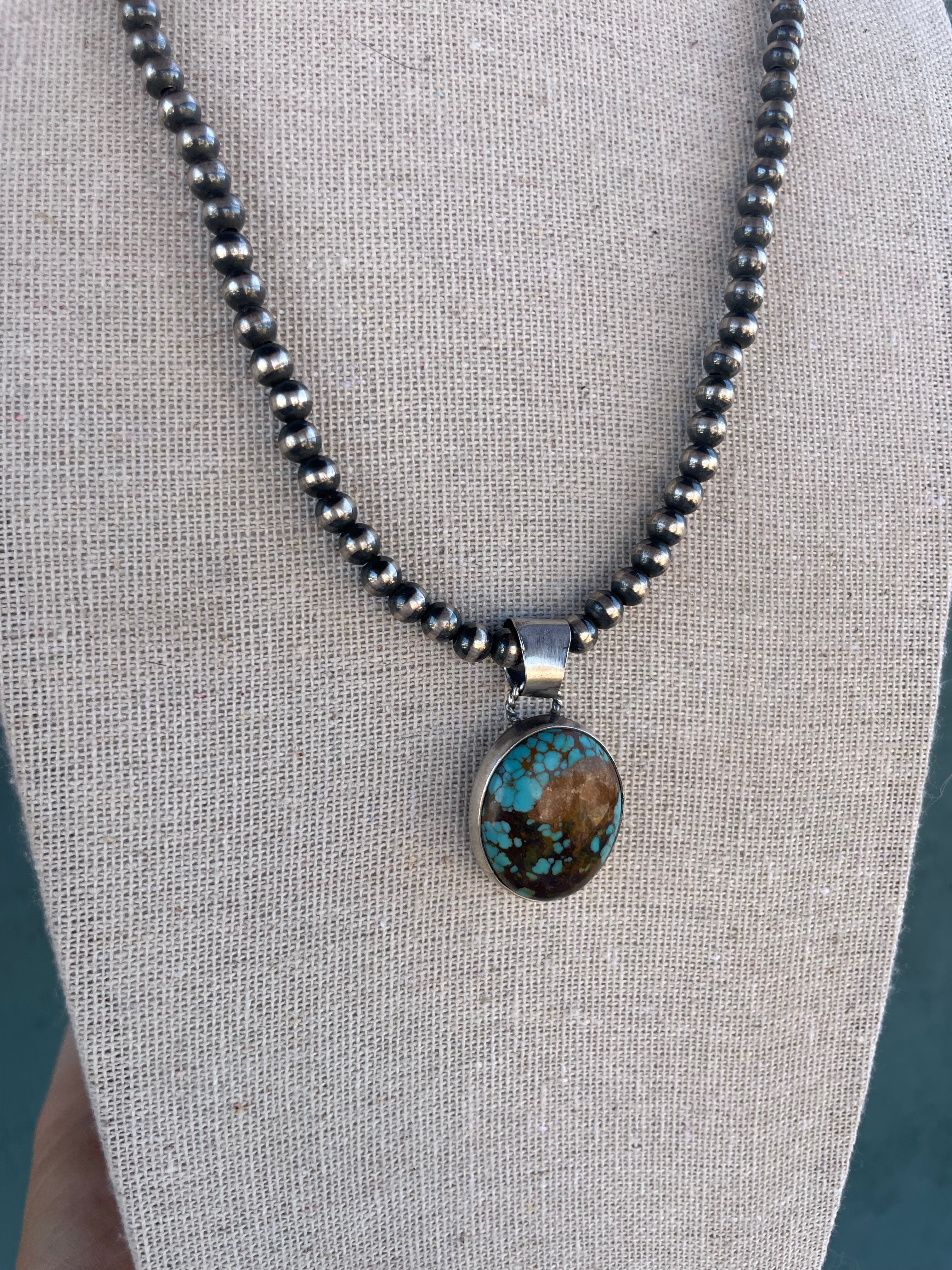 Handcrafted Turquoise And Sterling Silver Pendant