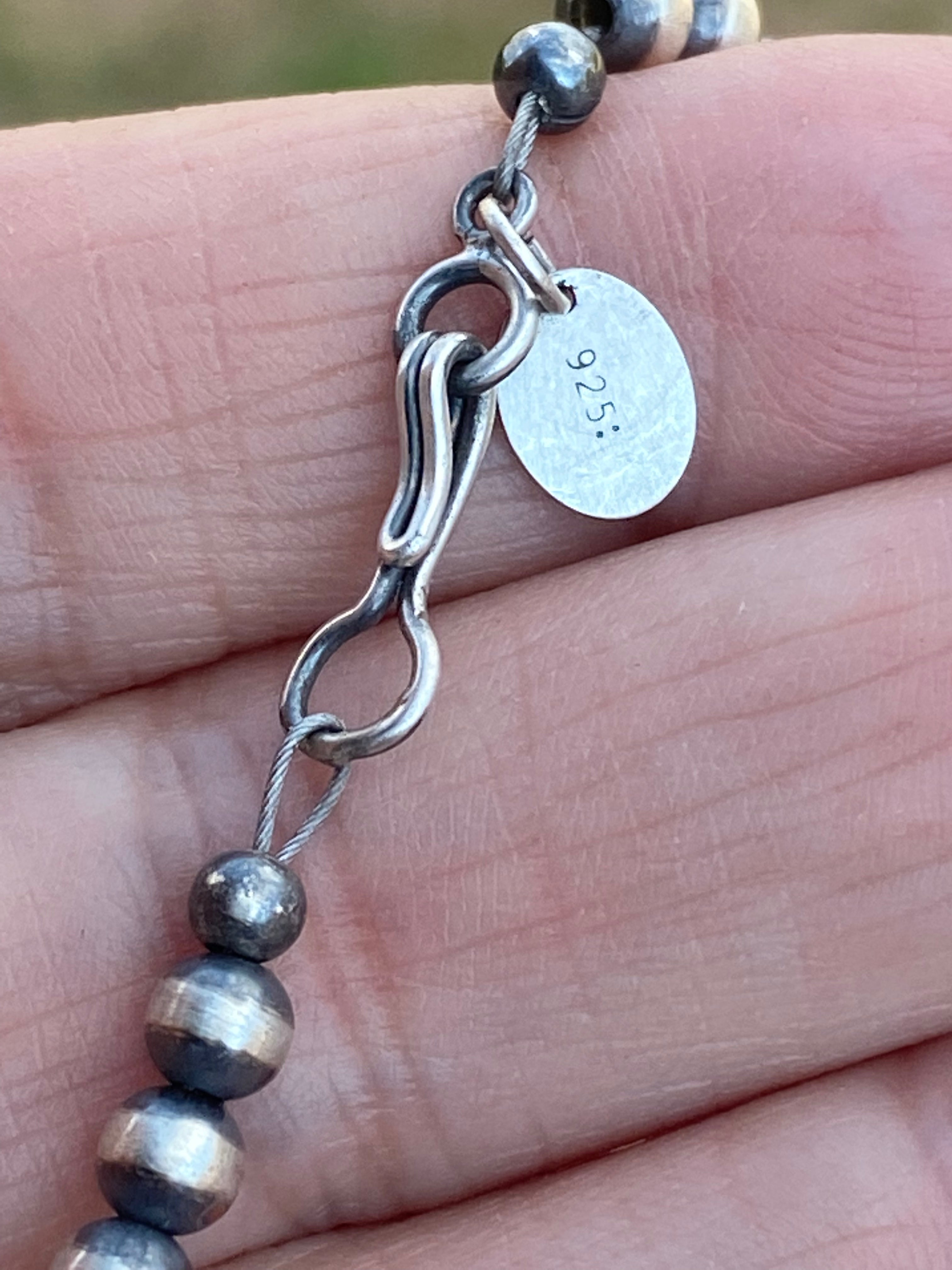 Handcrafted Sterling Silver Pearls with Kingman Turquoise and Pink Conch