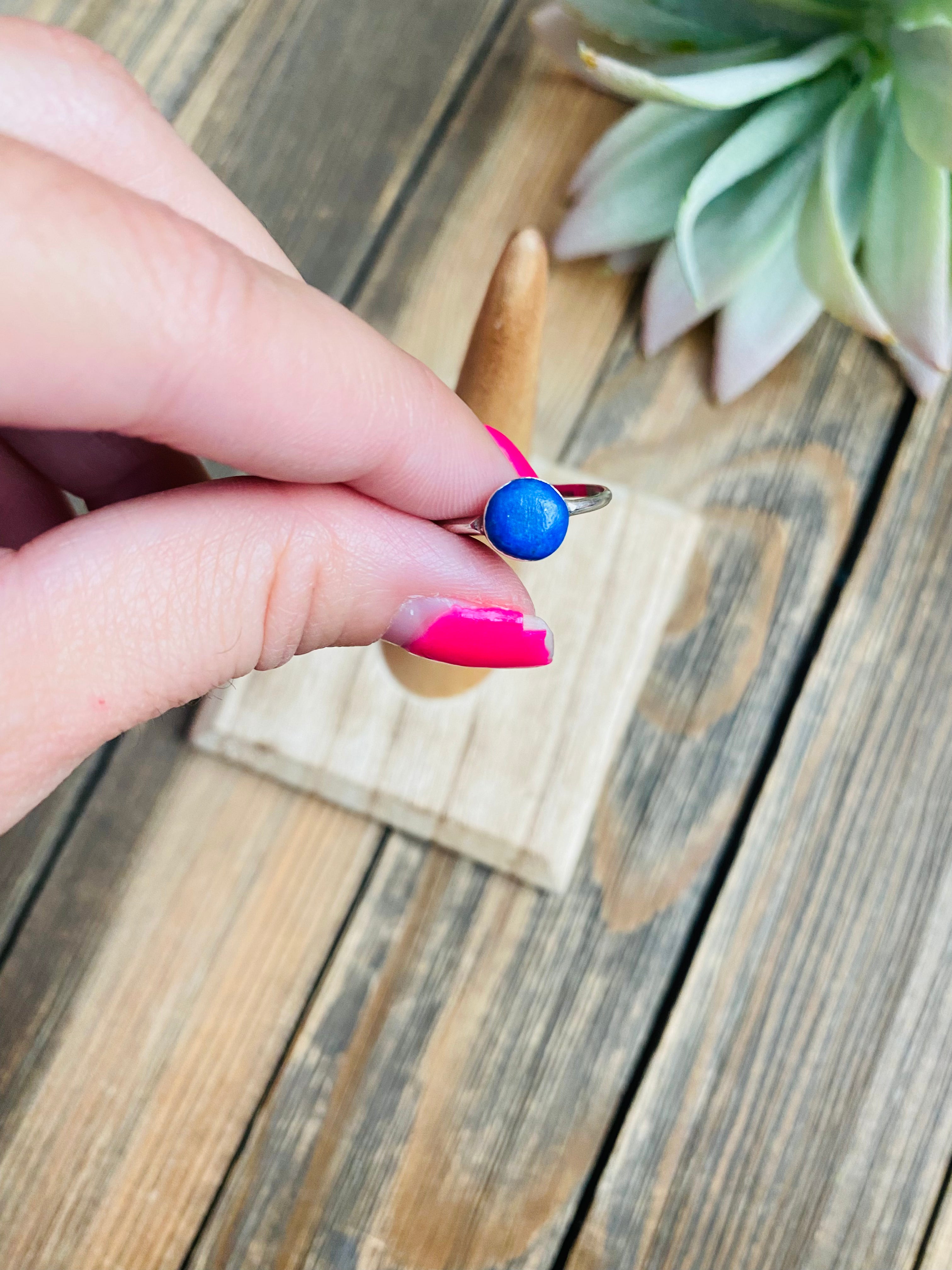 Handcrafted Denim Lapis & Sterling Silver Ring