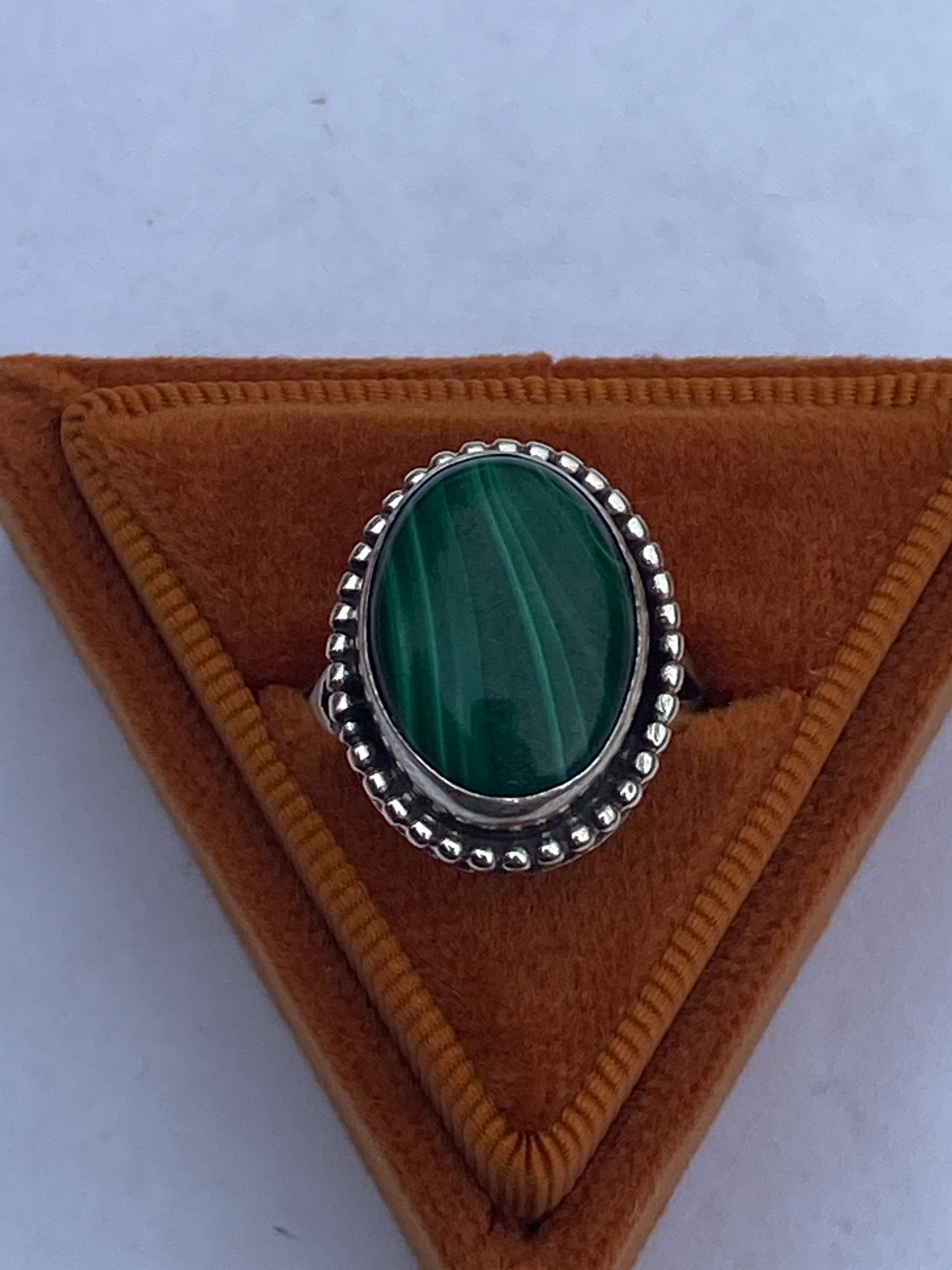 Handcrafted Malachite & Sterling Silver Rings
