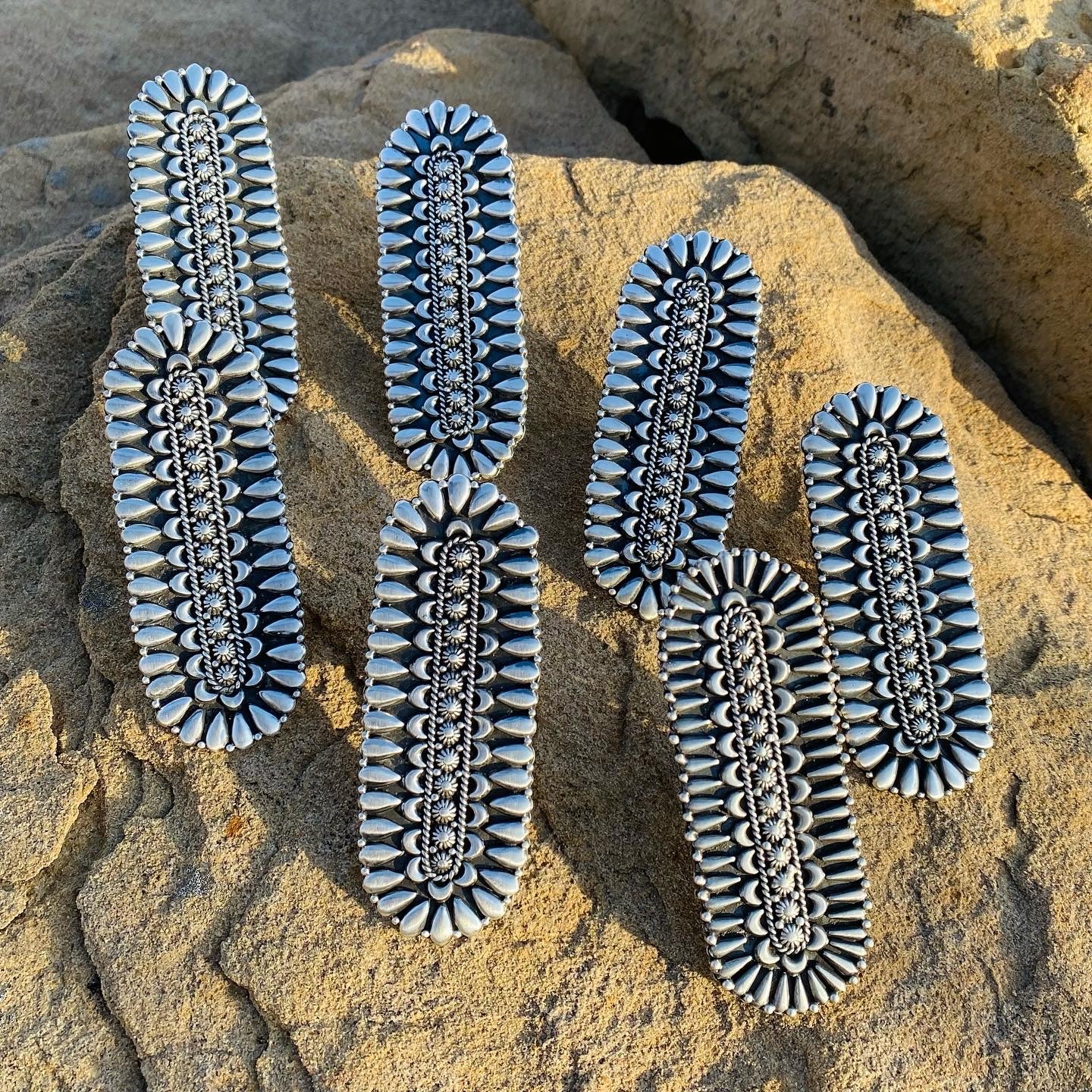 Handcrafted Patrick Yazzie Sterling Silver Jumbo Hand Stamped Ring