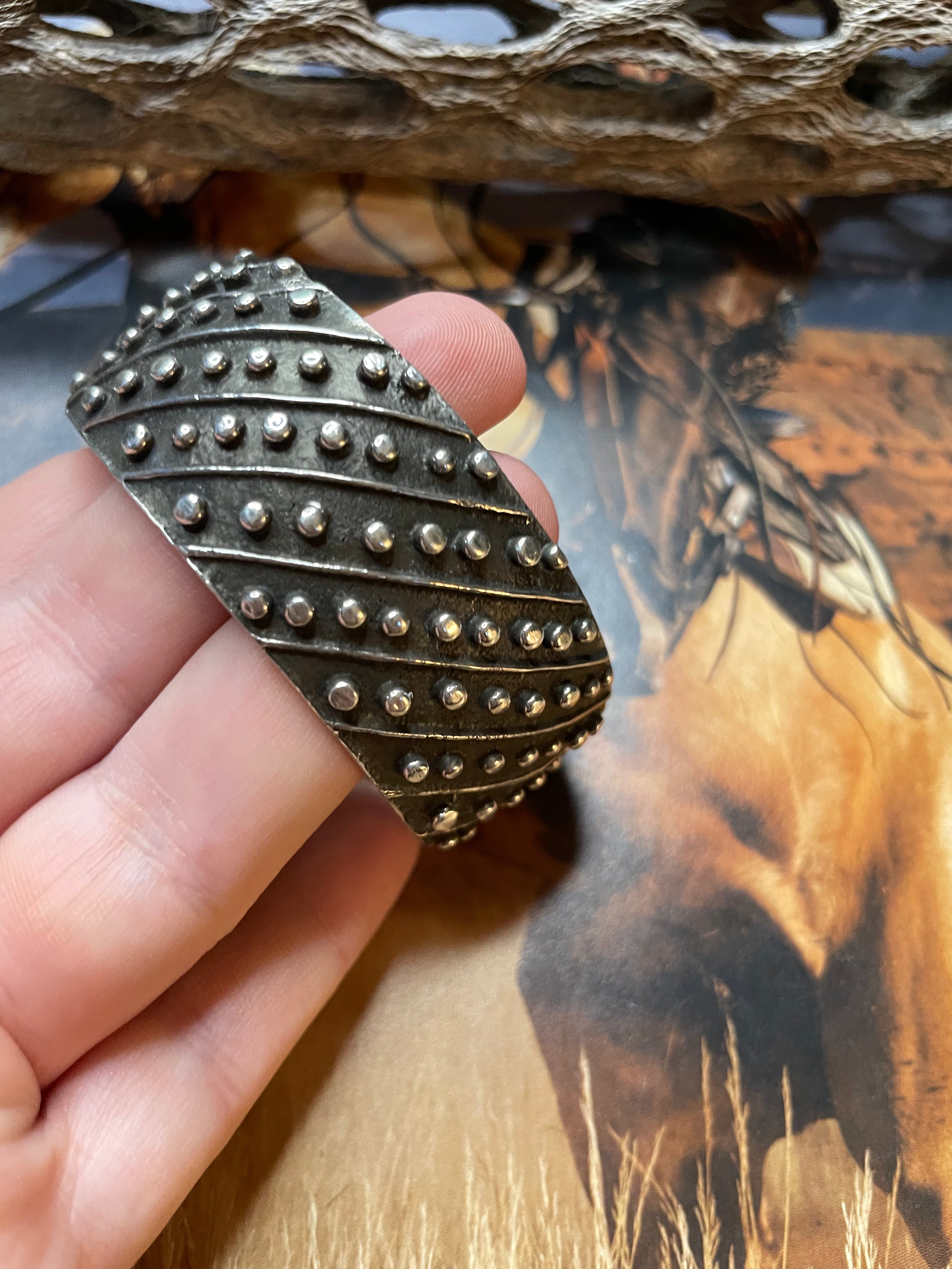 Handcrafted Sterling Silver Cuff Bracelet Signed