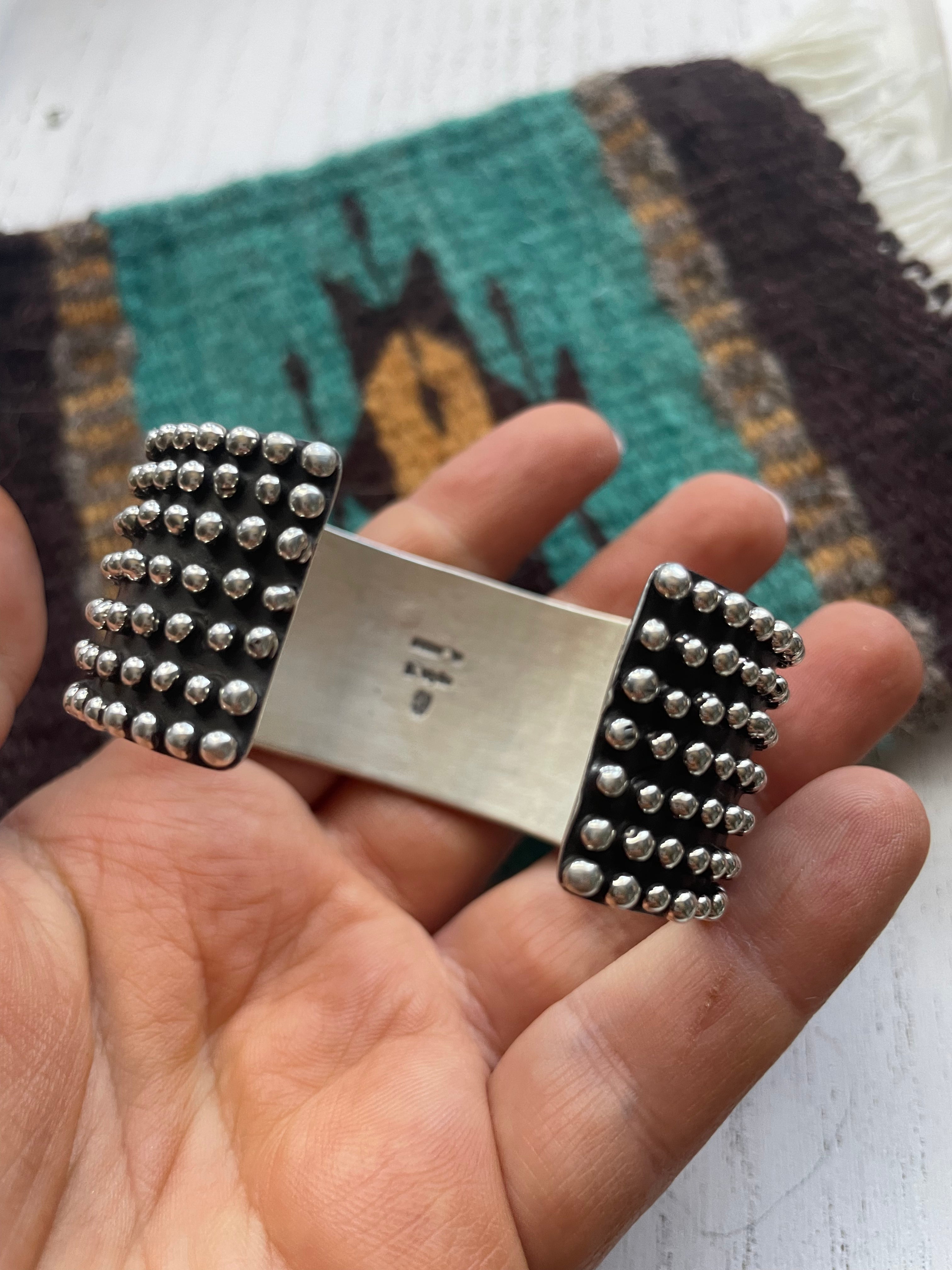 Navajo Sterling Silver Bracelet Cuff Signed Diane Wylie