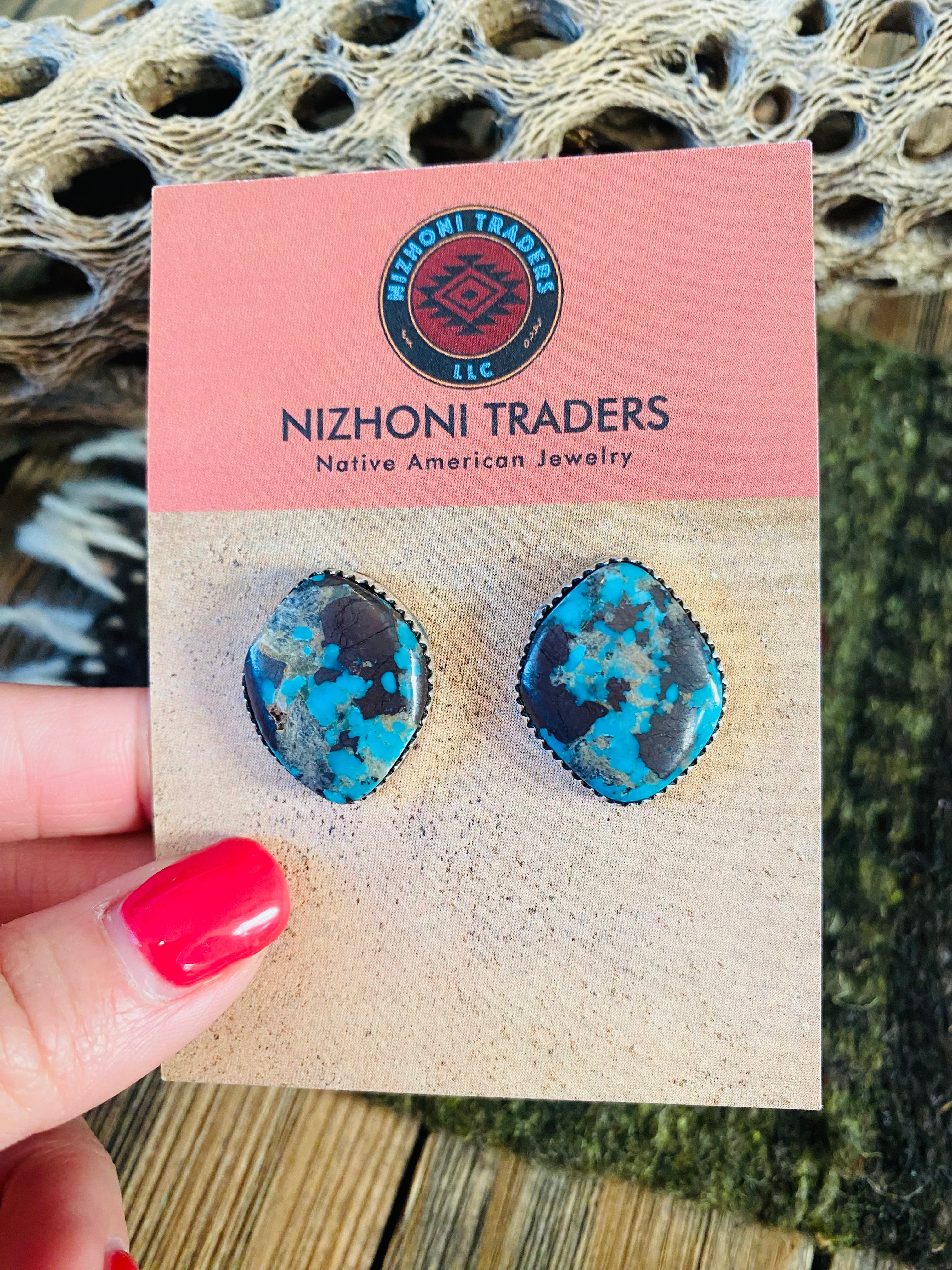 Navajo Turquoise & Sterling Silver Stud Earrings