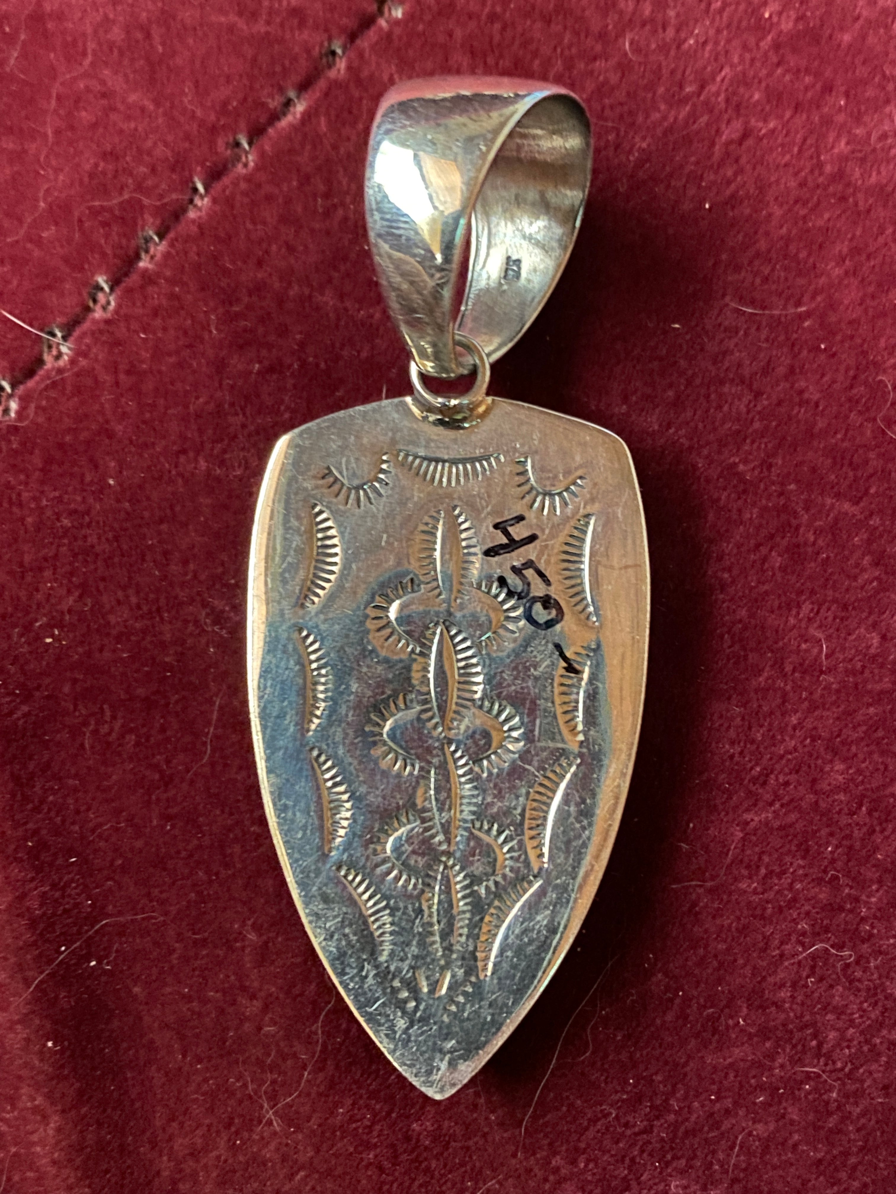 Handcrafted Lapis, Turquoise, Blue Opal Shield Pendant 2.5”