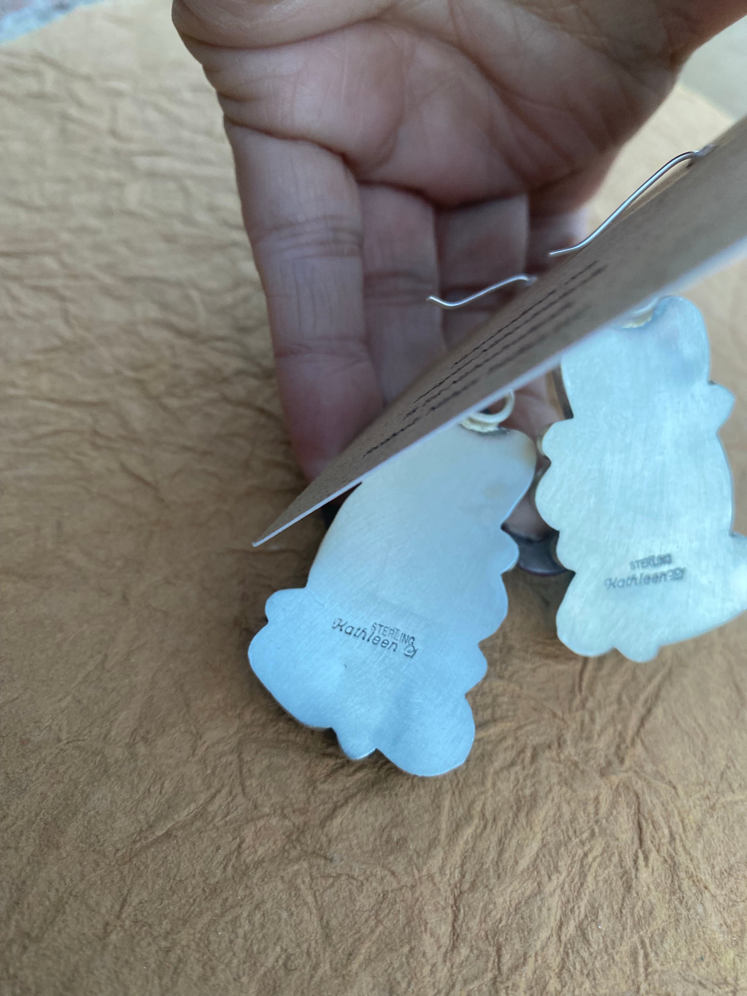 Handcrafted Rectangular Multi Stone Turquoise Dangles