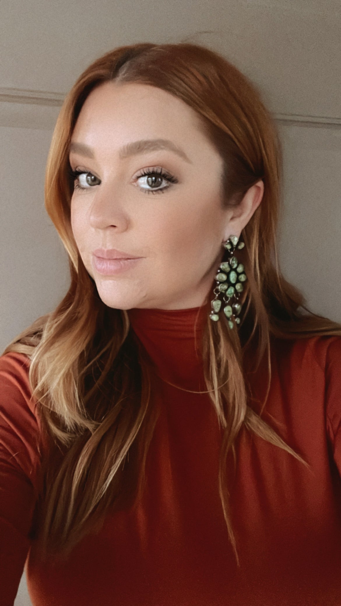 Handcrafted Sterling Silver & Turquoise Dangle Earrings Signed Ella Peter