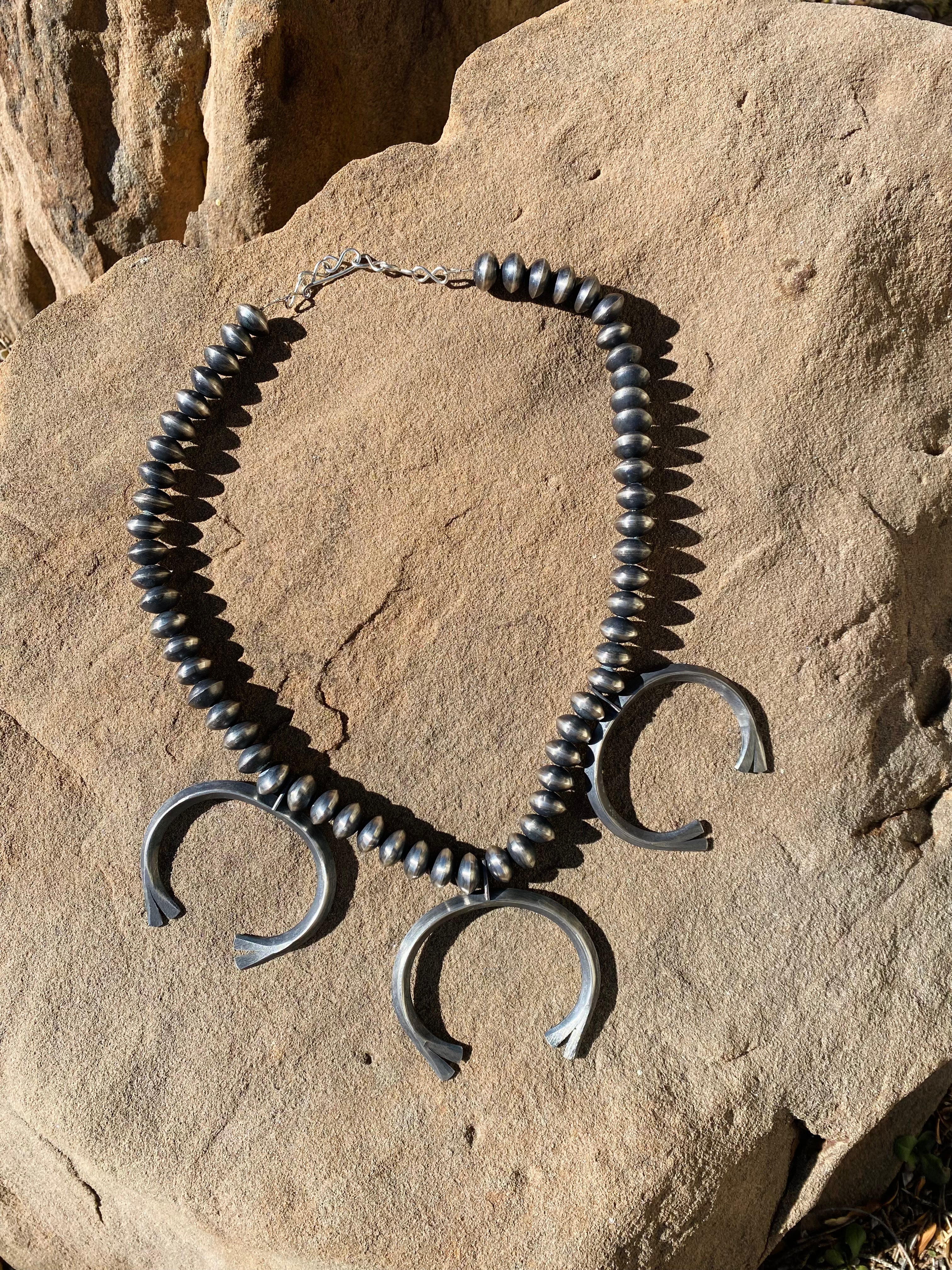 Beautiful Navajo Sterling Silver Naja Necklace Azalia Lewis