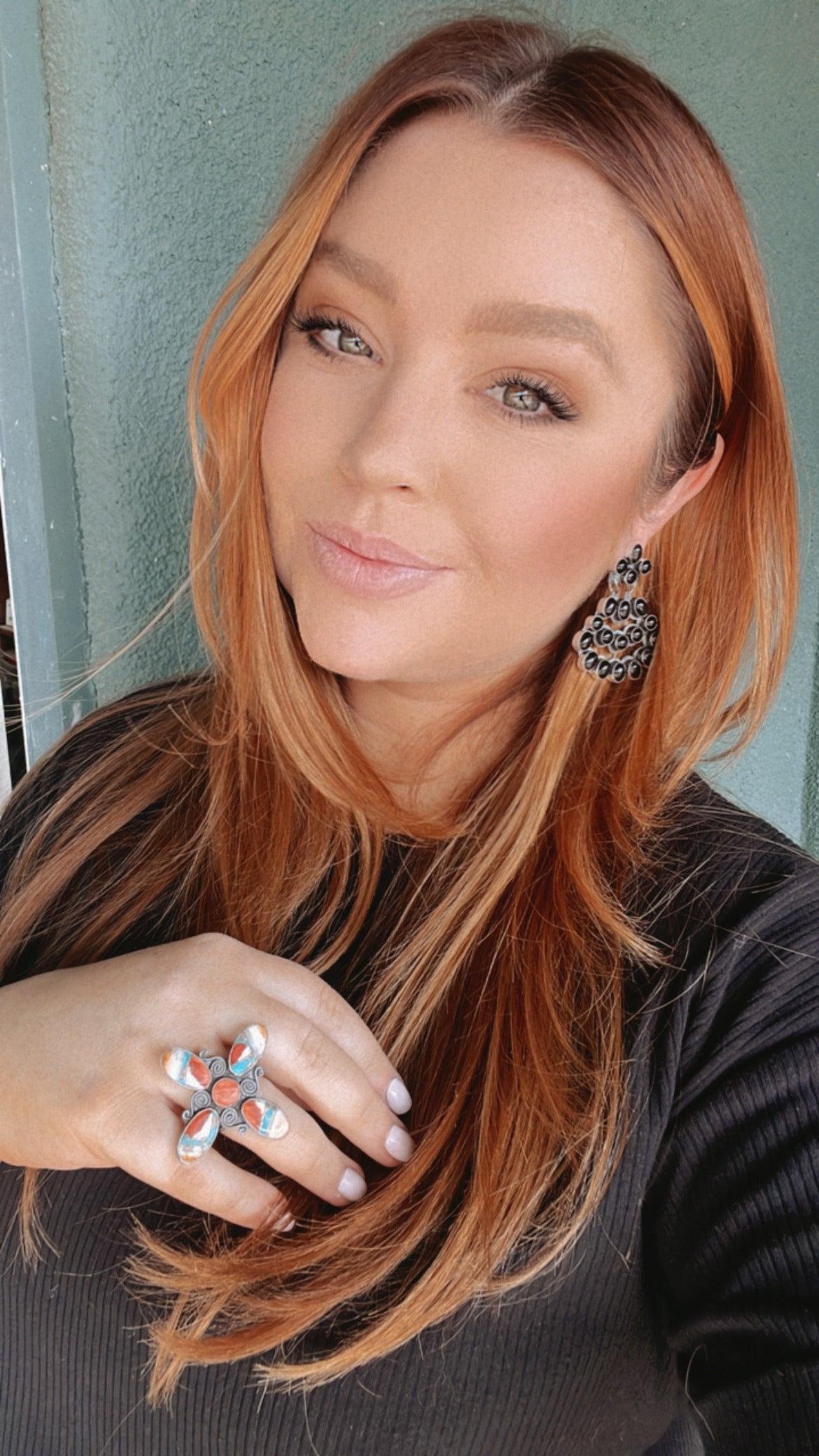 Handcrafted Sterling Silver & Black Onyx Dangle Earrings Signed