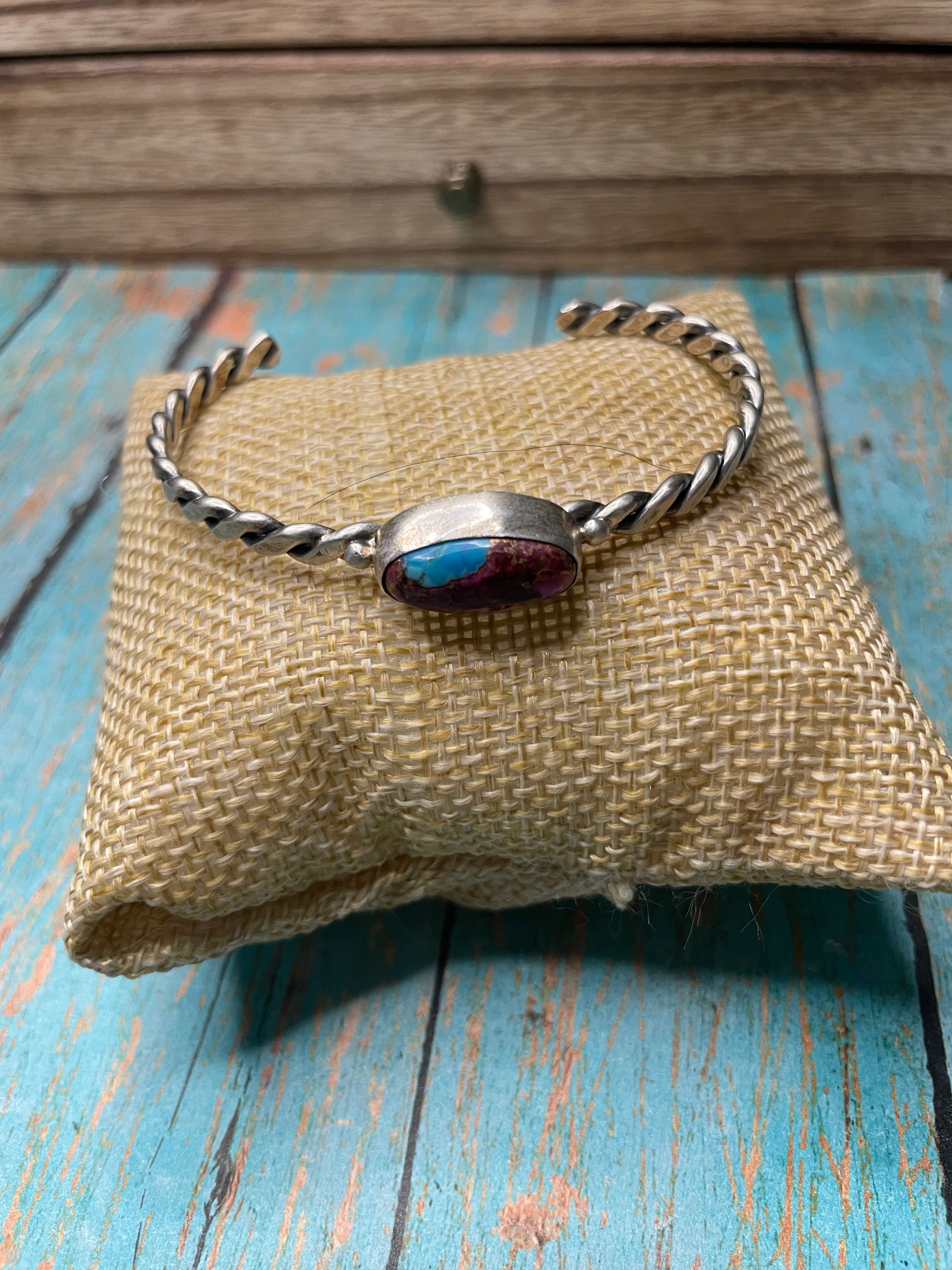 Handcrafted Purple Mohave & Sterling Silver Cuff Bracelet